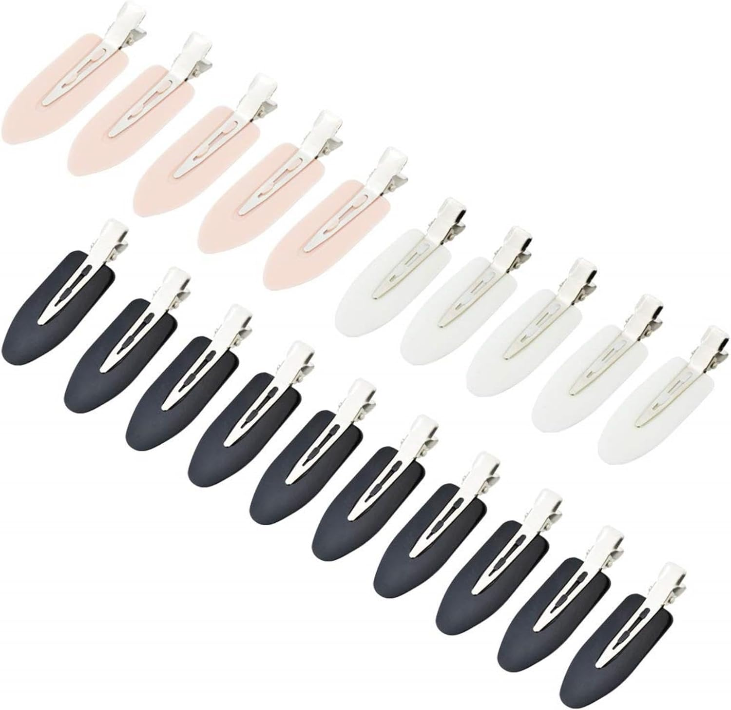 24 Pcs No Bend Hair Clips Pin Curl Clips No Crease Hair Clip for Hairstyle Bangs Finger Waves Makeup Application Hairdressing Hairpins Styling Clips for Hair Salon Black Pink White