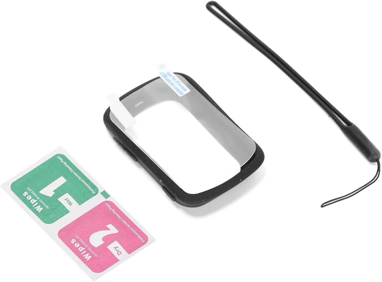 Black Silicone Protective Case for Bicycle Code Meter GPS with Lanyard+Protective Film+Lamination Kit Compatible with IGPSPORT BSC200/300 image number 2