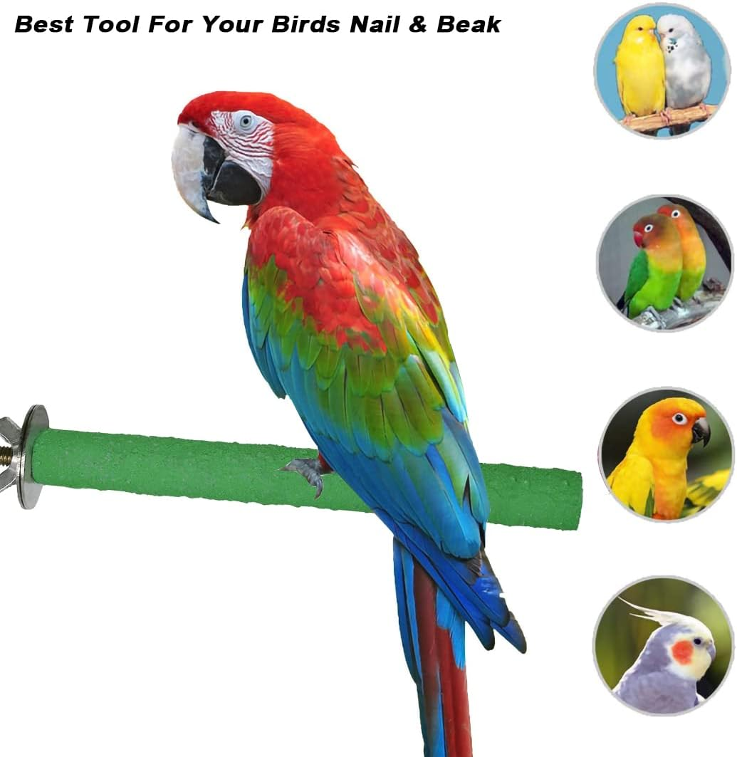 10 PCS Bird Perch, Bird Stand Toy Set Natural Wood Parrot Stand Branch Parakeet Toys Stick Exercise Bird Cage Accessories for Budgies Love Birds Finches Small Bird Toys image number 1
