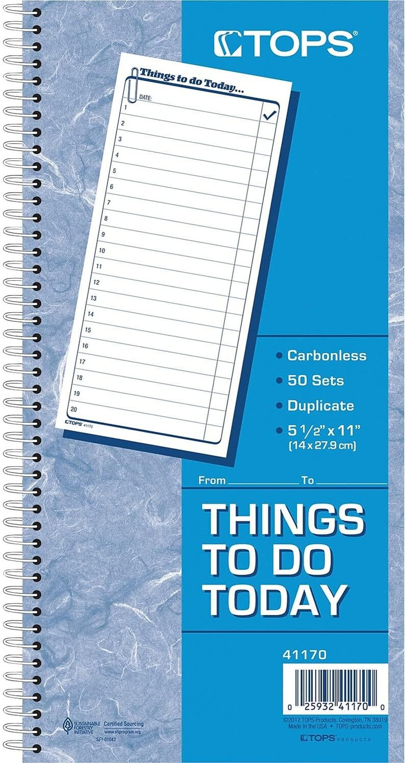 TOPS Daily Agenda/Things to Do Form, 2-Part, Carbonless, 5.5 X 11 Inches, 50-Sets per Pad (41170) image number 3