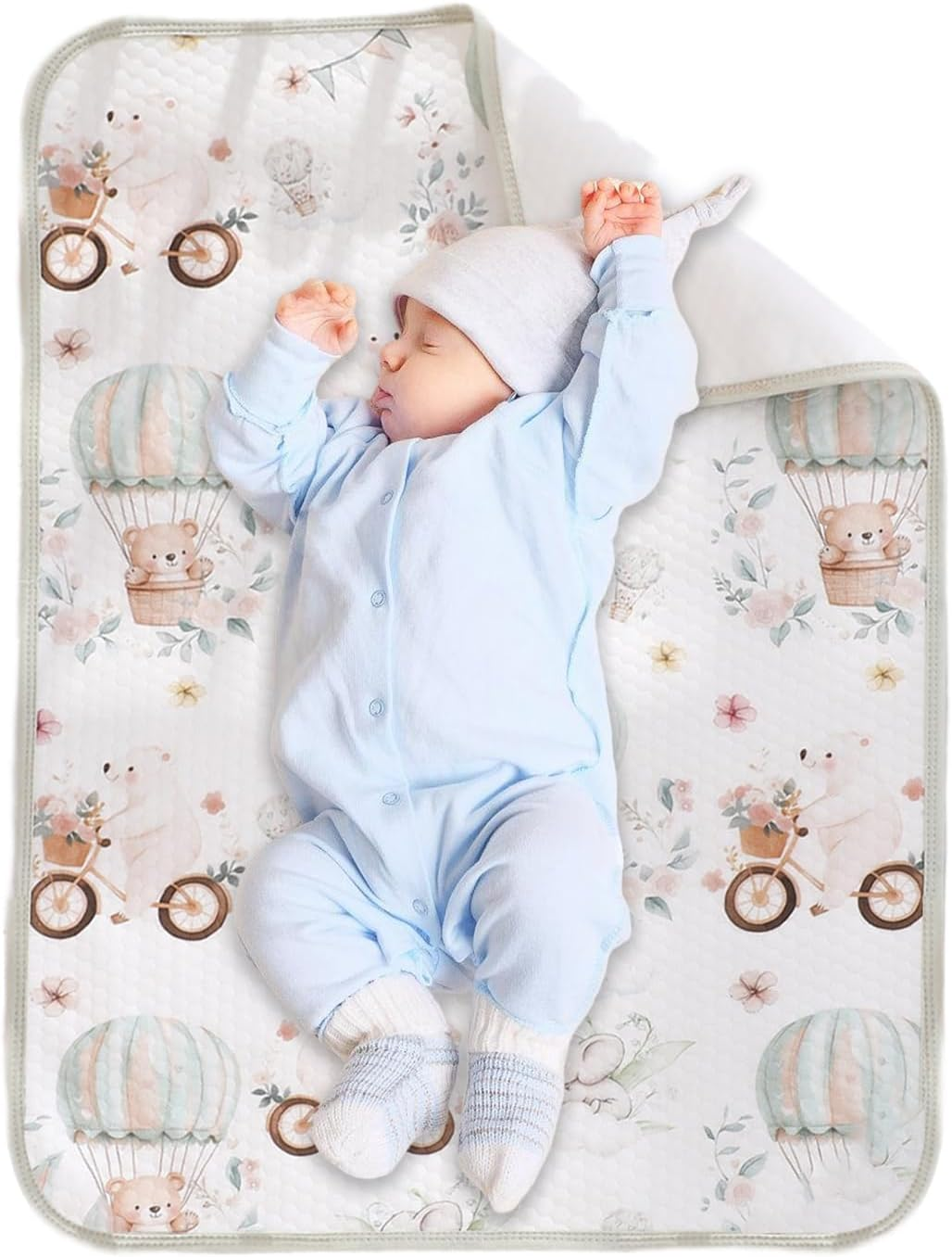 Waterproof Changing Mat | Mattress Protector for Children, Washable Anti-Leak Mattress Cover for Nest, Pee Protection Travel and Night image number 1