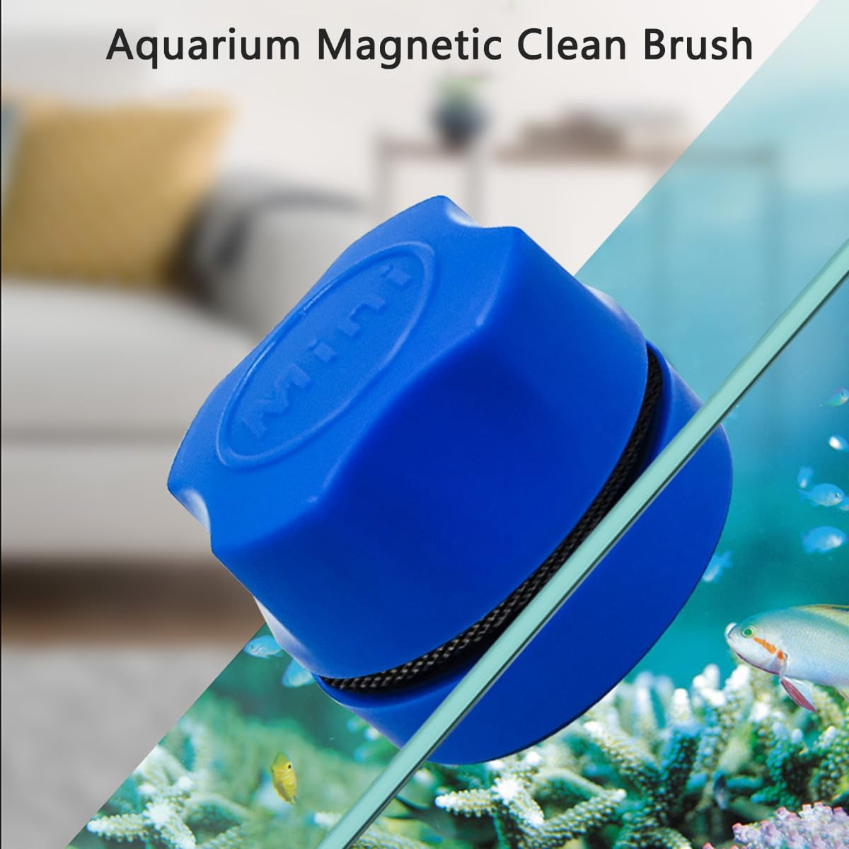 Mini Aquarium Magnetic Brush Fish Tank Glass Cleaner Fish Tank Magnetic Clean Brush Glass Floating Algae Scraper Tool image number 6