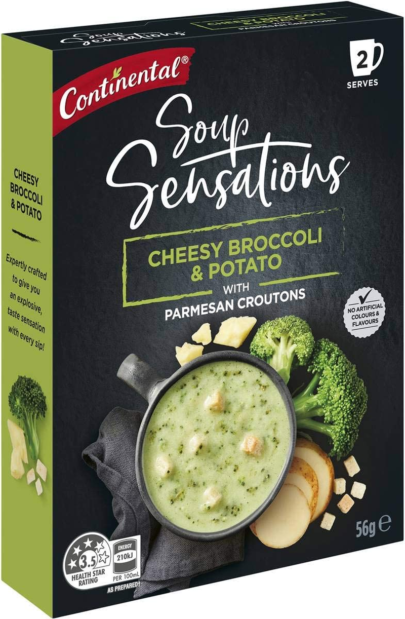 Continental Sensations Soup | Cheesy Broccoli & Potato with Parmesan Croutons (2 Pk), 56G image number 2