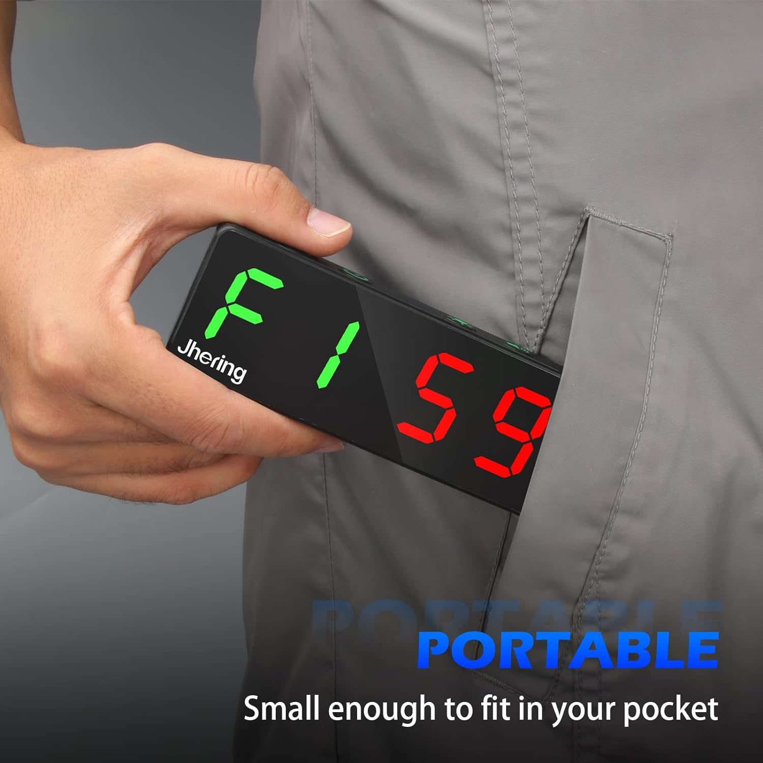 Gym Timer, Portable, Interval Timer with Rechargeable Battery and Built-In Magnet, LED Digital anti Vertigo Display, Upgraded Workout Clock for Home Gym Garage Fitness(1" Black 2) image number 4