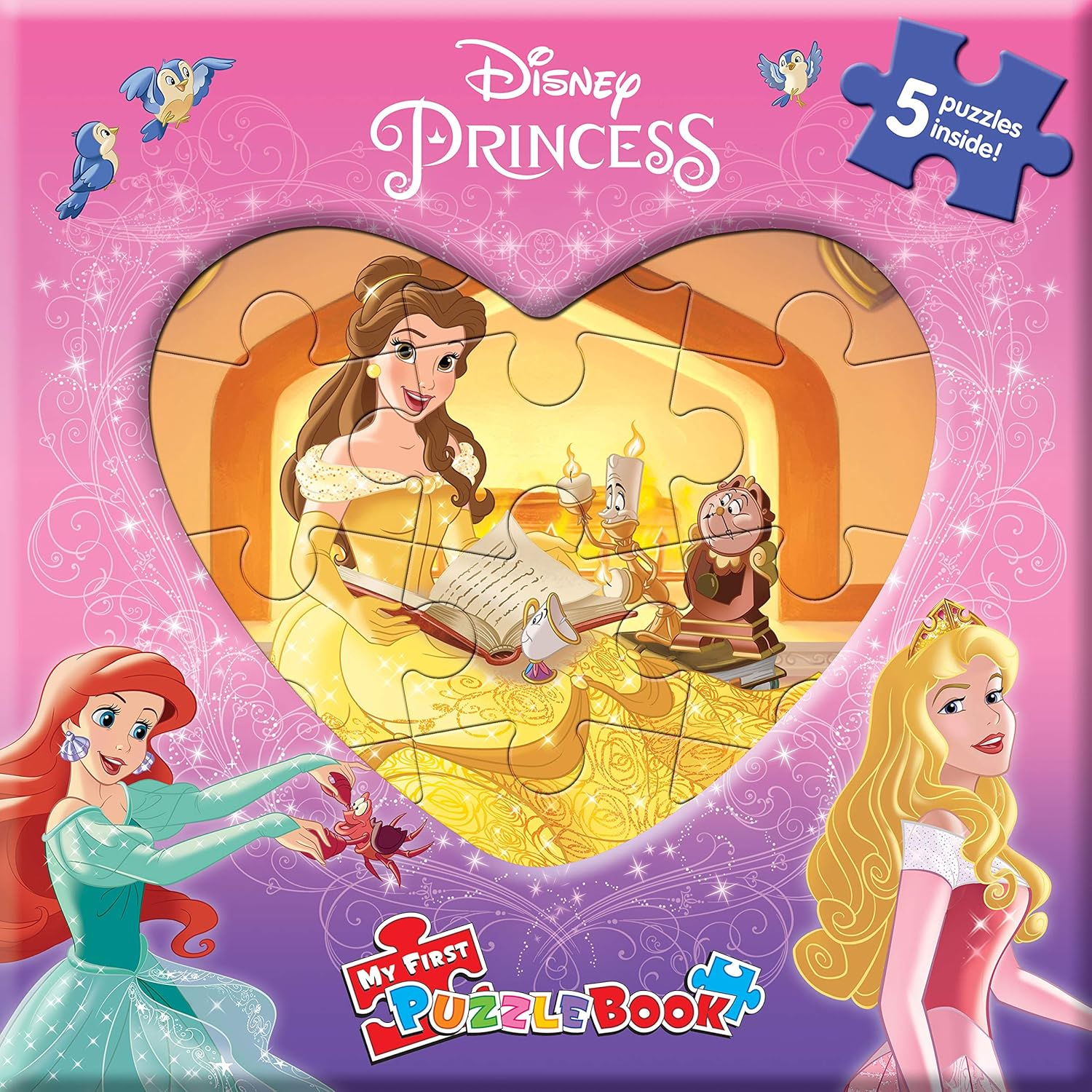 Disney Princess My First Puzzle Book - Jigsaw Puzzles for Kids, 10-Page Board Book, 5 Puzzles to Enjoy: Jigsaw Book for Kids Children Toddlers Ages 3+ image number 6