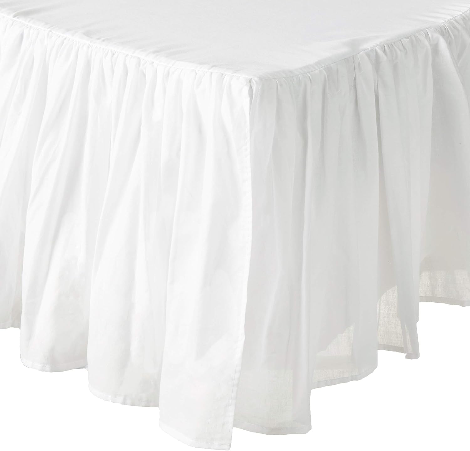 Greenland Home Cotton Voile Dust Ruffle, 15-Inch L, White image number 1