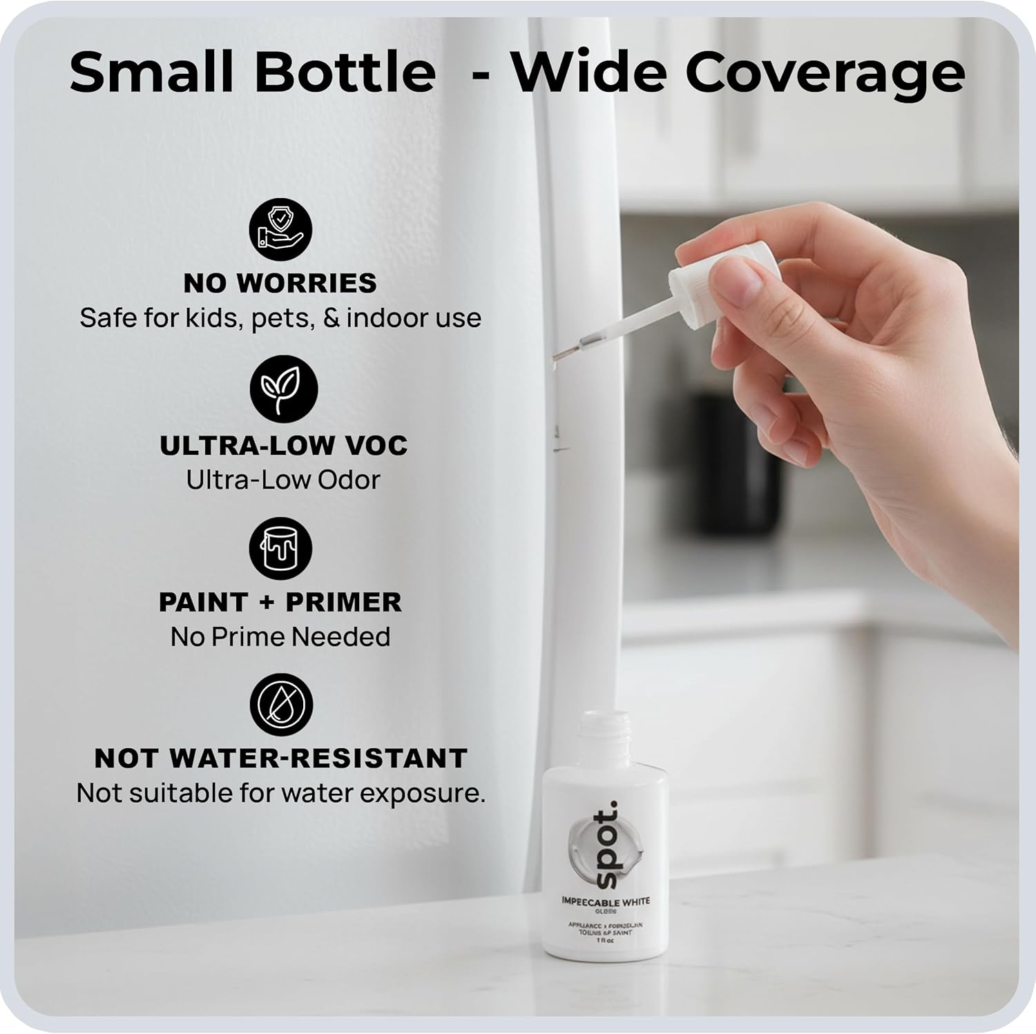 Spot. 30Ml White Gloss Touch up Paint Porcelain + Appliance Repair Kit for Chips, Scratches, Cracks and Stains on Tiles, Metal Surfaces, Ceramics and Fibreglass image number 2