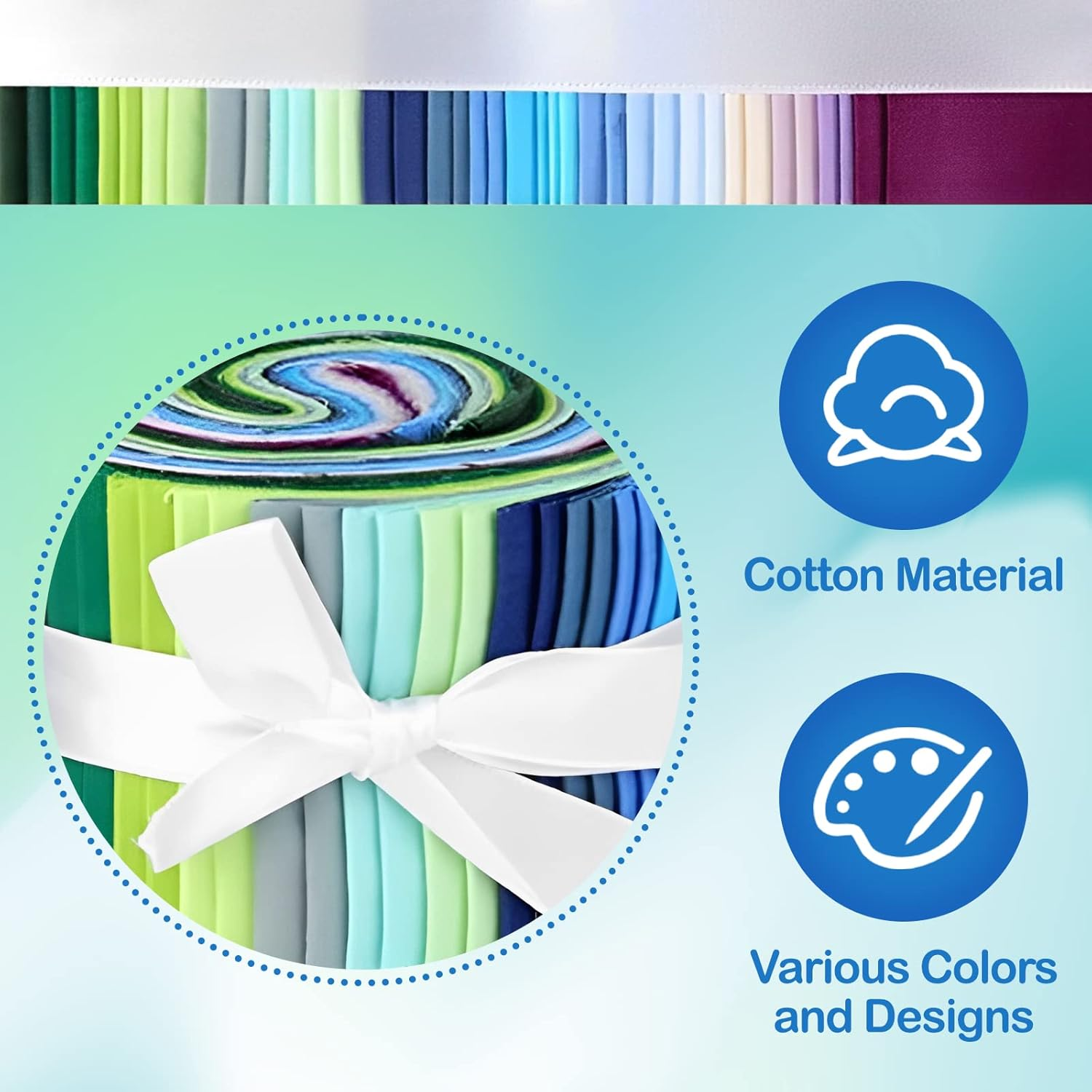 F Fityle 36 Pieces Jelly Fabric Roll 2.5 Inch Roll up Fabric Quilting Strips Floral Printed Craft Fabric Bundle Precut Patchwork with Assorted Patterns - Pure Color image number 2