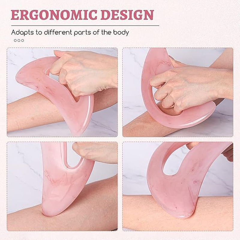 Resin Guasha Board with Handle - Wider Muscle Scraping Massage Tool for Lymphatic Drainage, Body Shaping, and Gua Sha Therapy image number 6