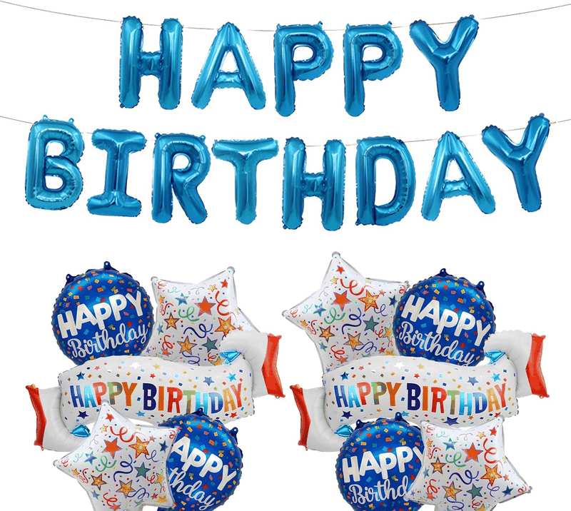Birthday Decoration Set Colorful Happy Birthday Banner Balloon for Girls Boys Kids & Adults Birthday Decorations and Party Supplies (Birthday E) image number 5