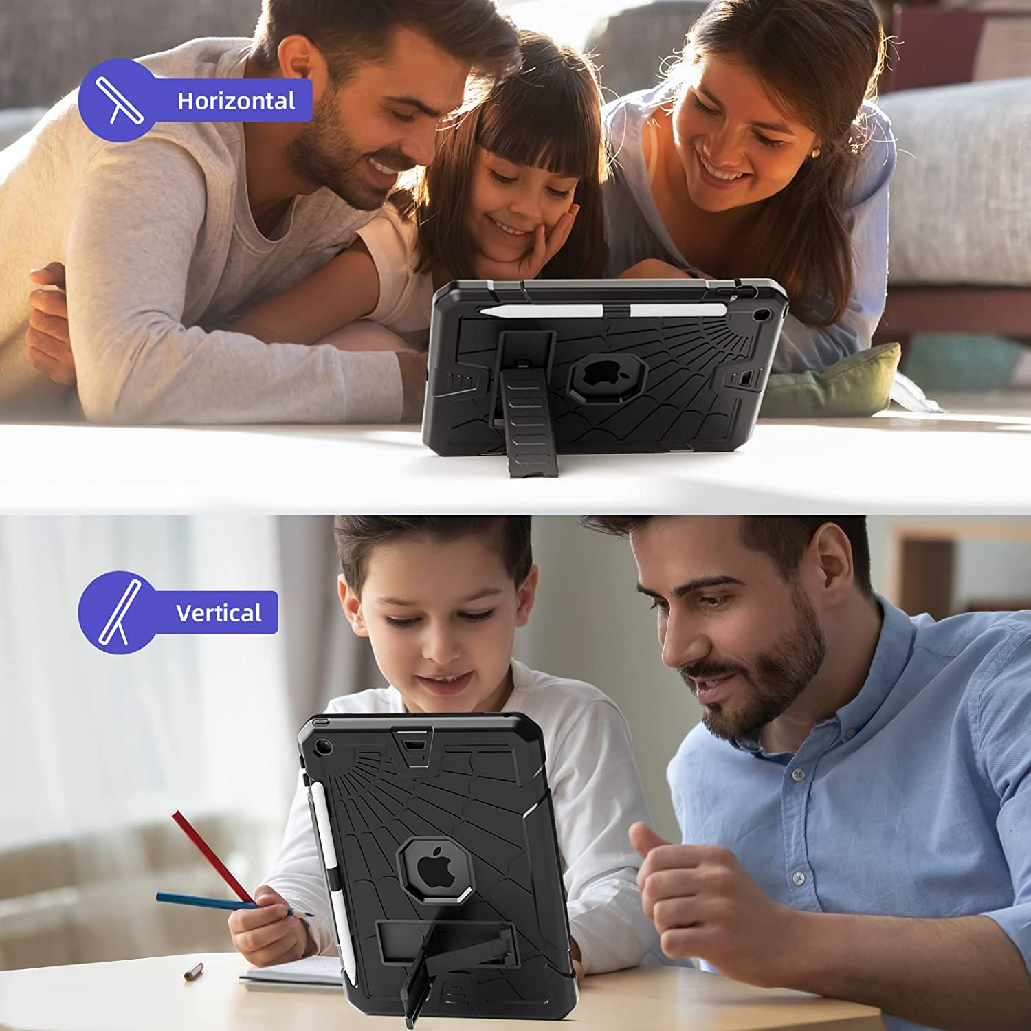 Herize Ipad 6Th Generation Cases Cover for Kids | Ipad 5Th Generation Case 9.7 Inch W/Pencil Holder Ipad 9.7 Case W/Stand for Boys Girls | Heavy Duty Rugged Ipad Case 6Th/5Th 2018/2017 image number 3