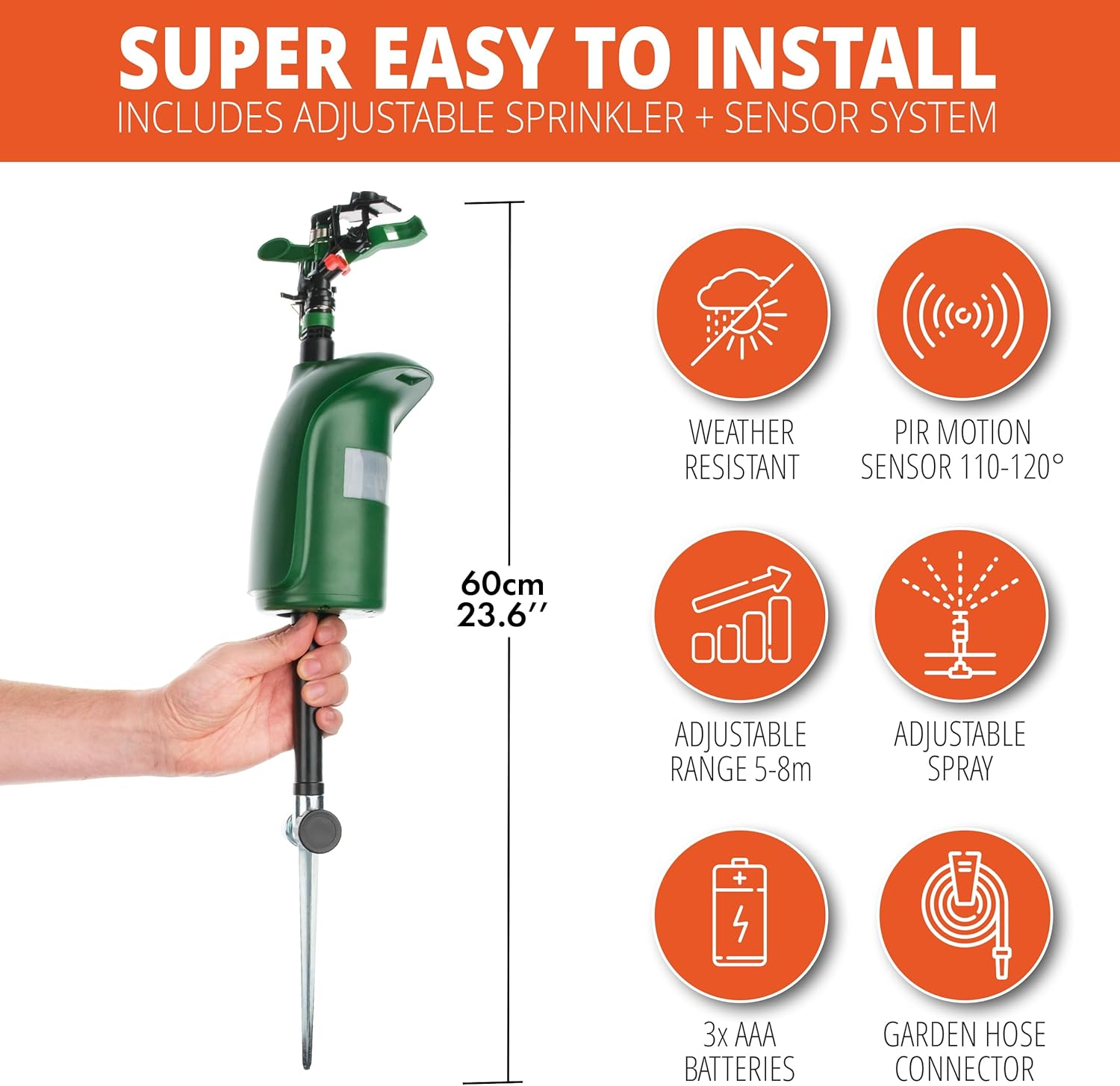 Ratkil Animal Repeller with Water Spray &ndash; Motion Activated Sprinkler for Garden Perfect as a Cat Repeller, Pigeon Deterrent, Fox Repellent & Bird Scarer &ndash; Chemical Free Pest Control for Gardens image number 3