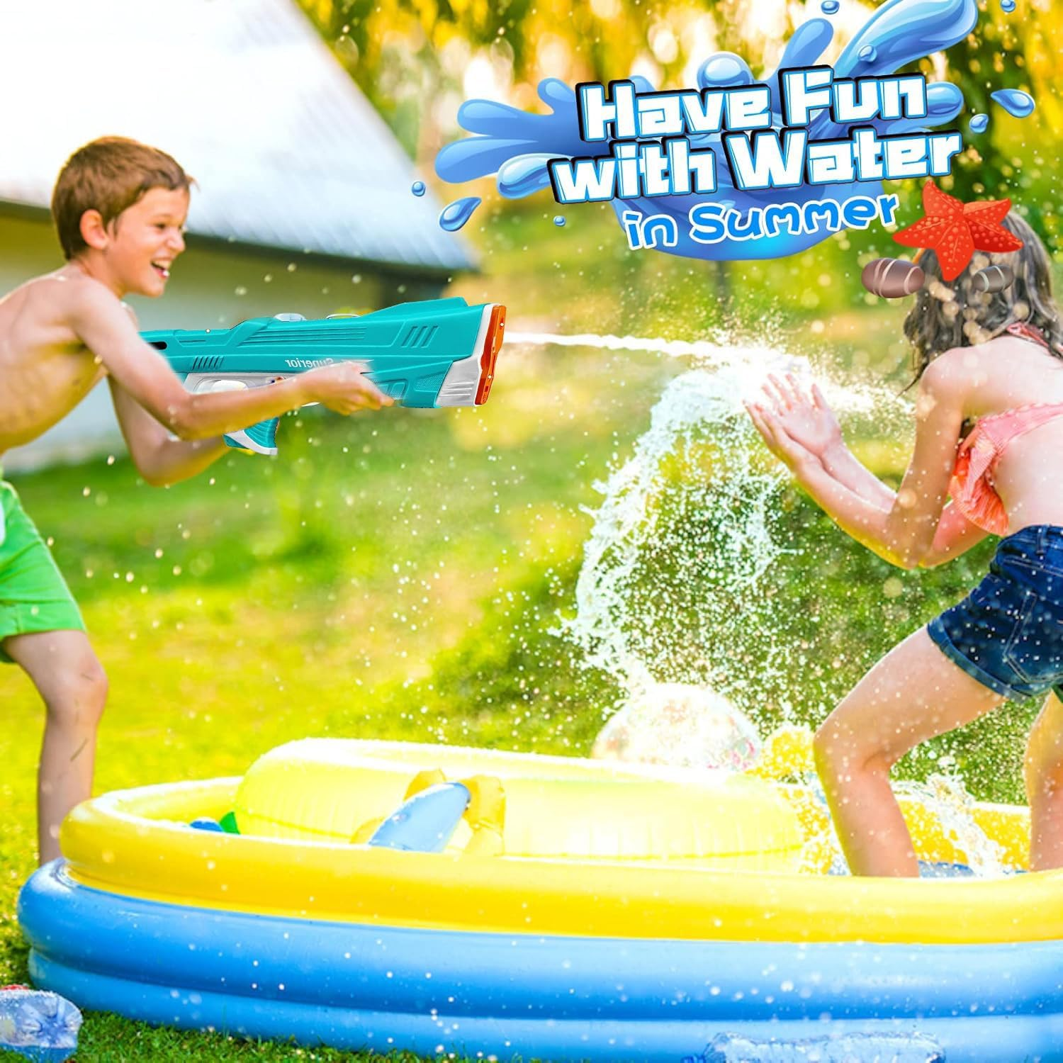Electric Water Gun for Kids, Full Automatic Water Toy, Summer Outdoor Pool Toys for Children, Unisex image number 3