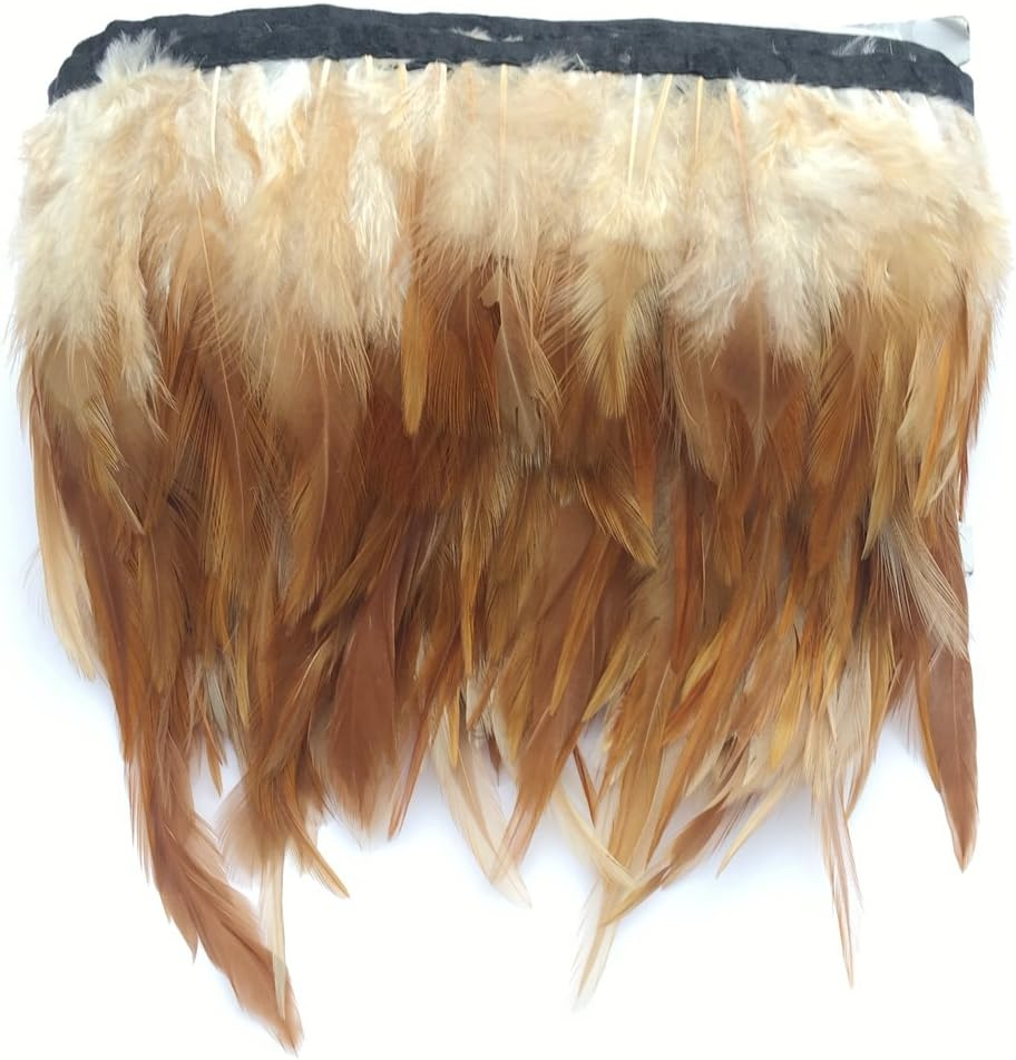 Sowder Rooster Hackle Feather Fringe Trim for Custume Dress Decoration Pack of 5 Yards(Royal Blue) - Black image number 3