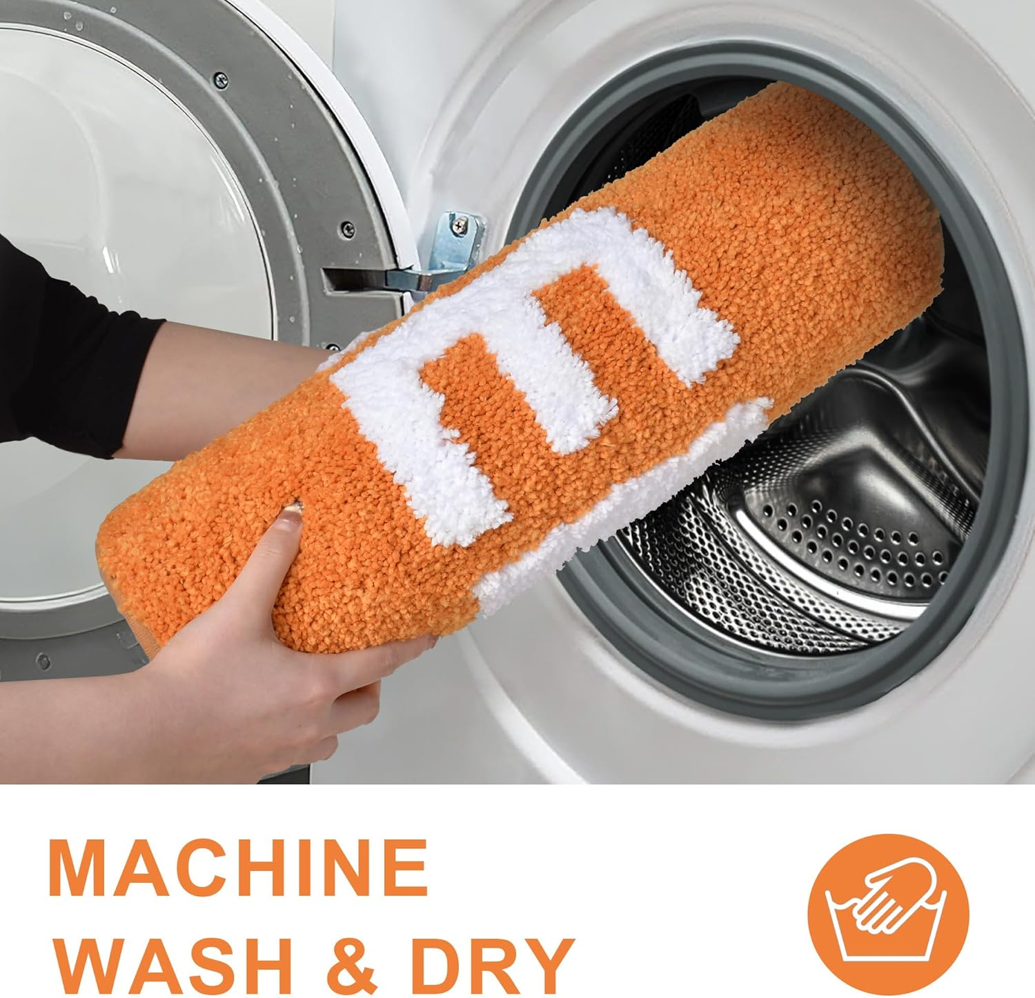 Zeeinx Get Naked Bath Mat Cute Bathroom Rugs Non Slip Microfiber Bath Rugs Funny Autumnbathroom Decor Machine Washable Orange Bath Mat for Tub and Shower,20&rdquo;X32&rdquo; image number 2