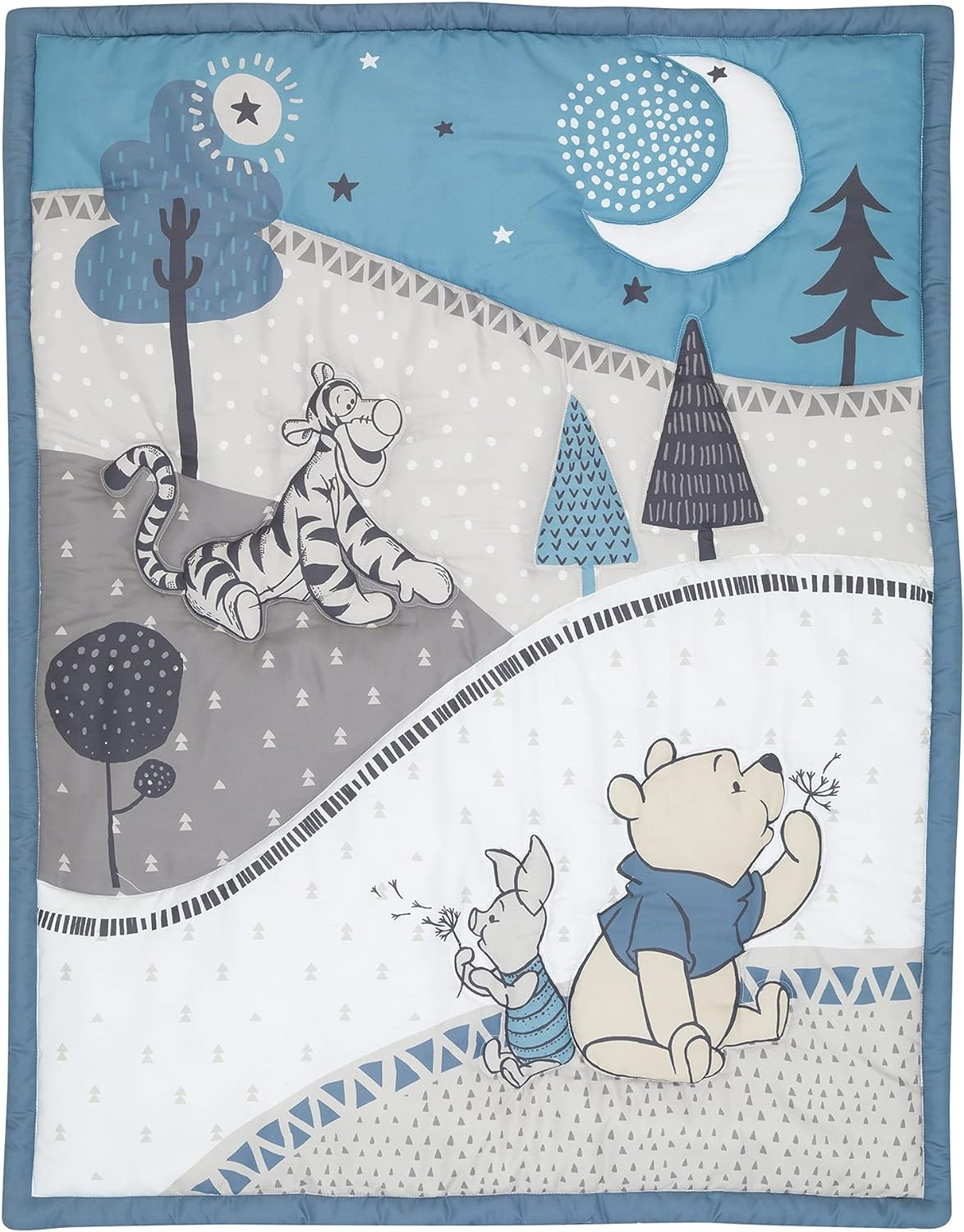 Lambs & Ivy (LAMCR) Forever Pooh 3-Piece Mini Crib Bedding Set, Blue (780020) image number 5