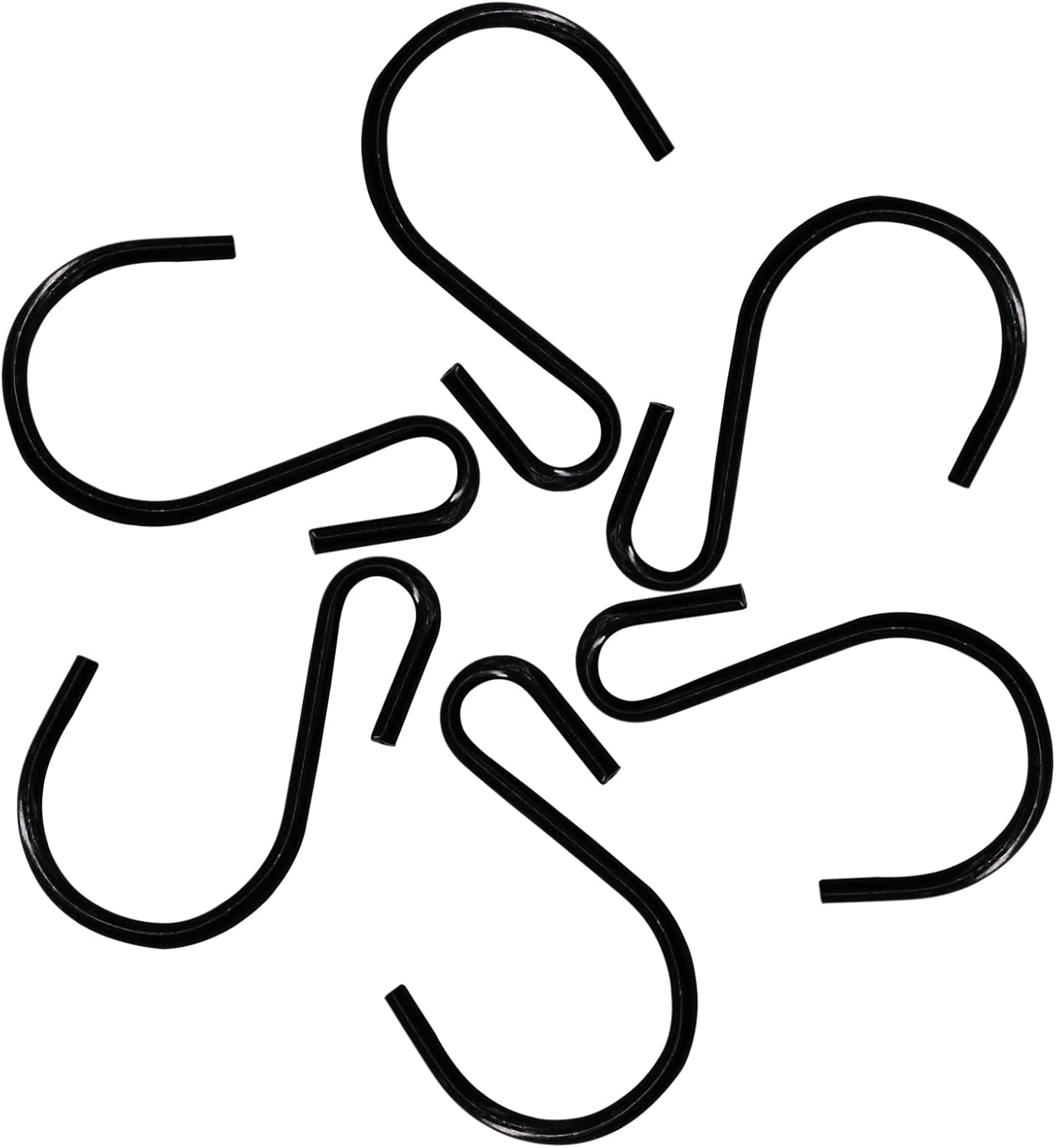 1.8 Inch S Hooks Small S Shaped 20 Pack Black Kitchen Hooks Hanging Clothes Plants Mini S Hooks Heavy Duty image number 6