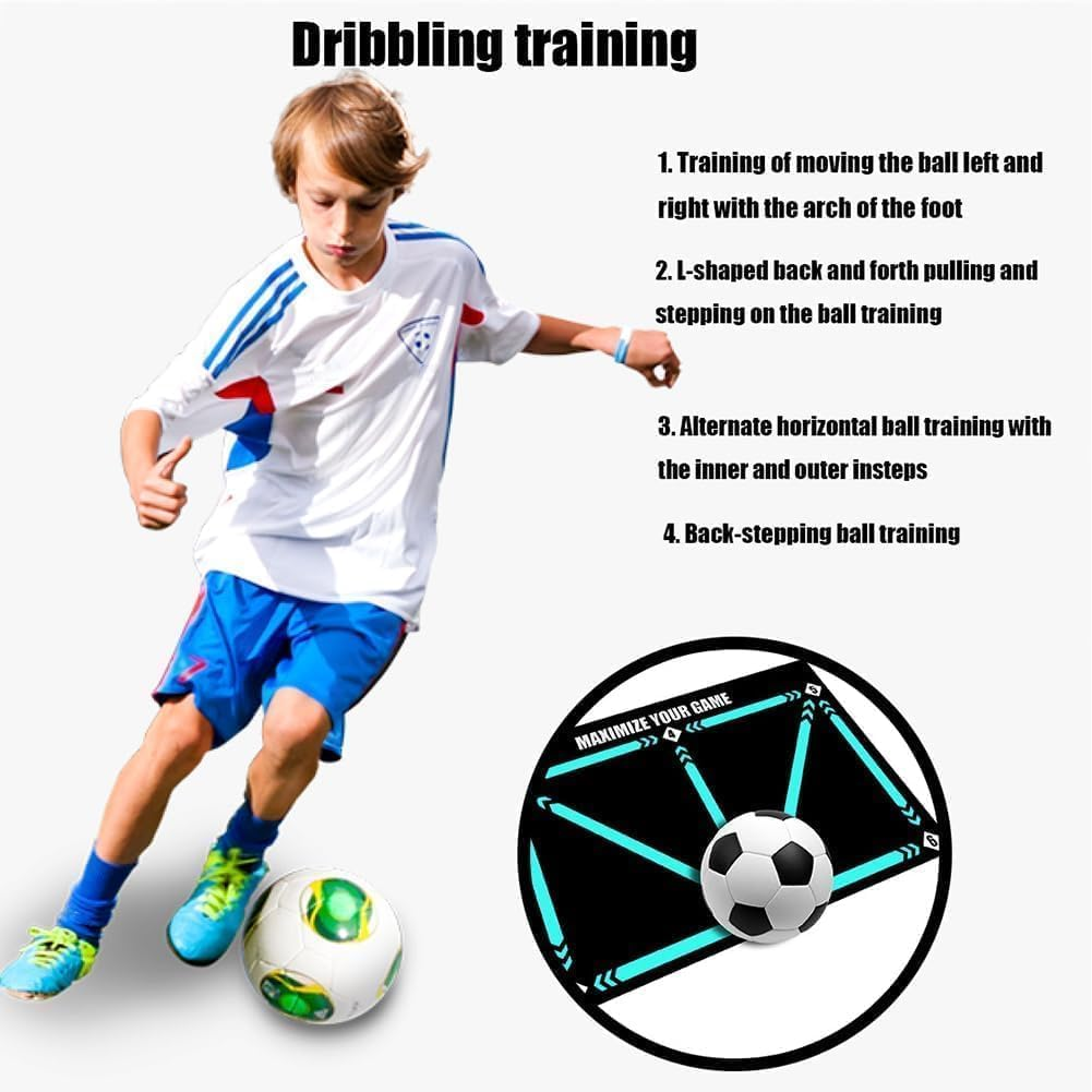 Football Footstep Training Mat - Silent Shock Absorption Equipment for All Ages, Soccer Enthusiasts to Improve Speed, Strength and Coordination image number 3