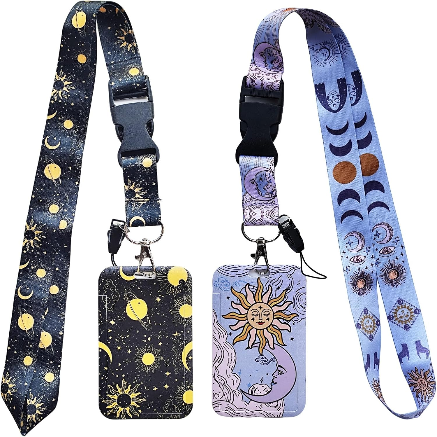 Purple Butterfly Retractable ID Badge Holder with Detachable Lanyard, Fashionable Badge Reel Heavy Duty with Carabiner Clip Lanyards for Keys USB Nurse Medical Student Teacher Office Women Men Gifts