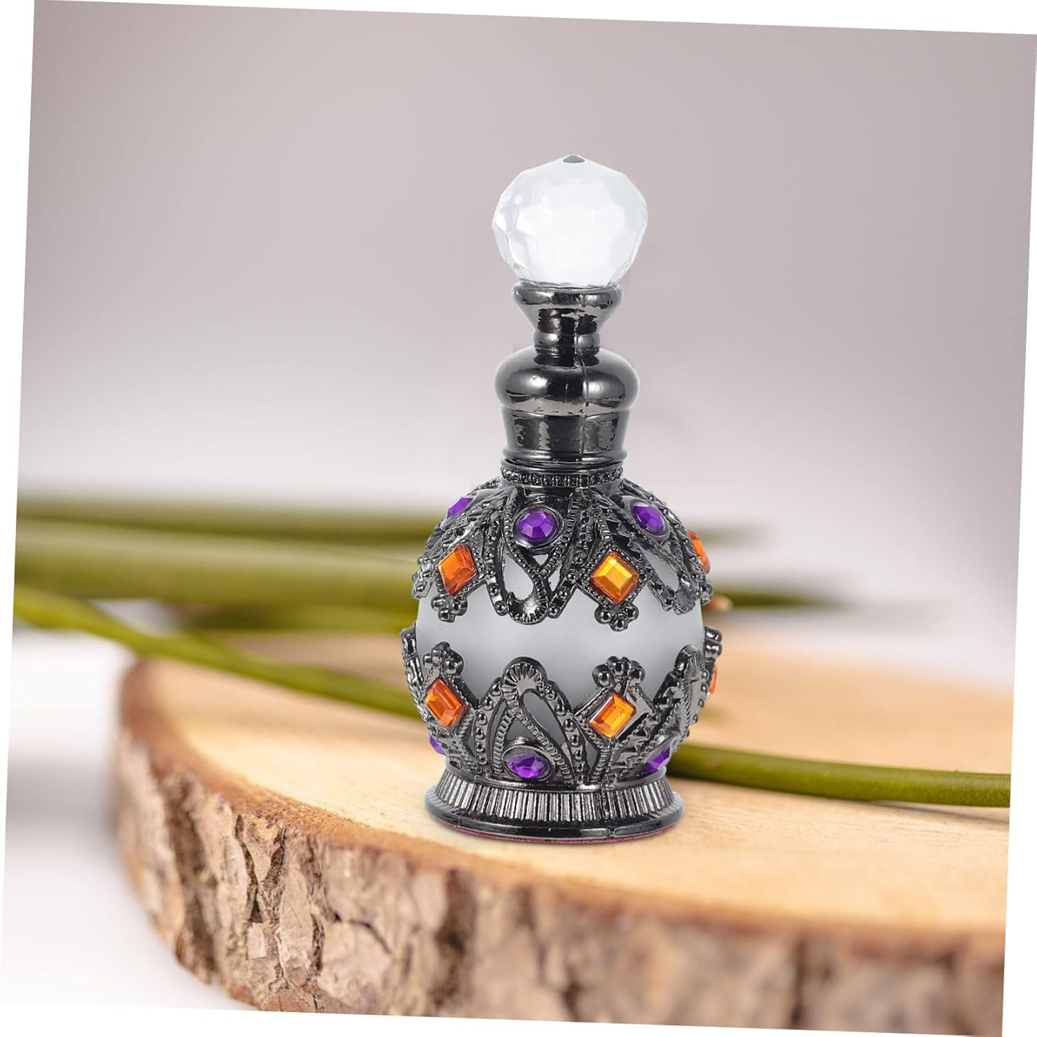 15Ml Vintage Black Sphere Essential Oil Bottle Perfume Storage Bottle Portable Glass for Travel and Decoration image number 1