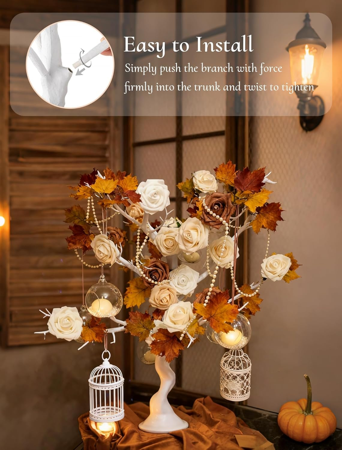 White Artificial Branch - 58 Cm High Christmas Tree for Table Decoration, Display, Easter, Wishing Tree for Wedding, Halloween, Birthday, Home Decor