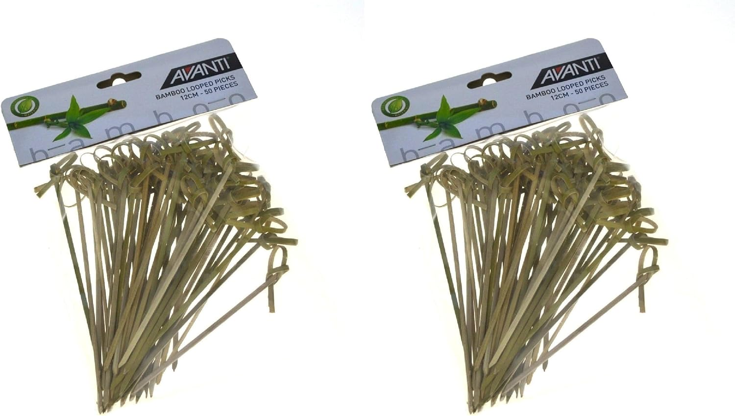 Avanti Bamboo Looped Picks 50-Pieces Set, 12 Cm Length,Brown