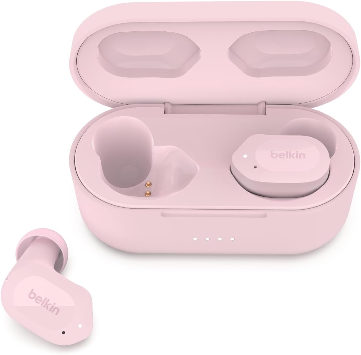 Belkin SOUNDFORM Play True Wireless Earbuds, Wireless Earphones with 3 EQ Presets, IPX5 Sweat and Water Resistant, 38 Hours Play Time for Iphone, Galaxy, Pixel and More, Pink, Small