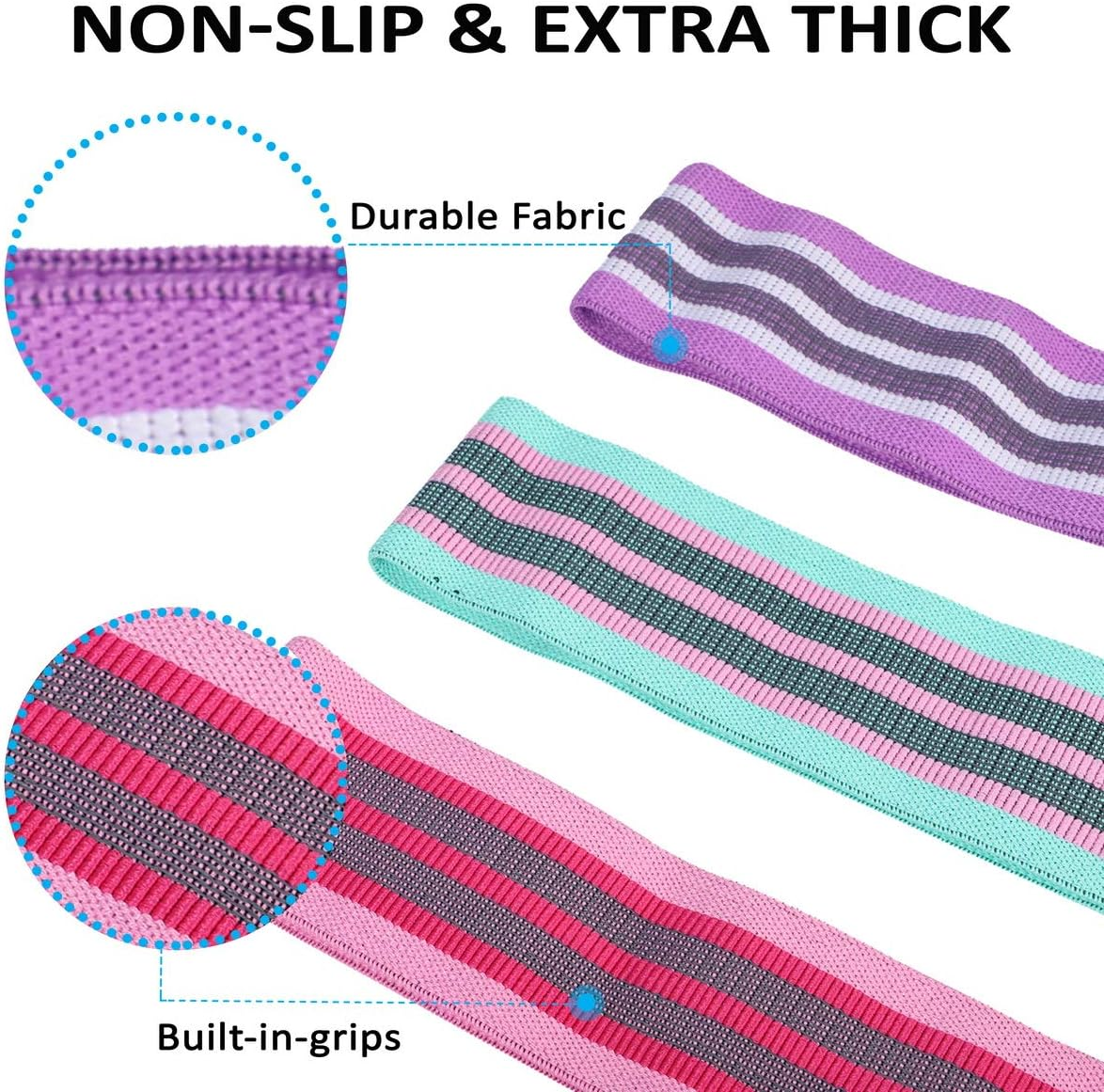 Resistance Exercise Booty Bands & Core Gliders & Jump Rope Set, Ab Floor Slider Discs W/ Double Side, Fitness Hip Circle Bands, Speed Jump Rope Crossfit for Men and Women Gift, Full Body Workout Fitness Exercise image number 5