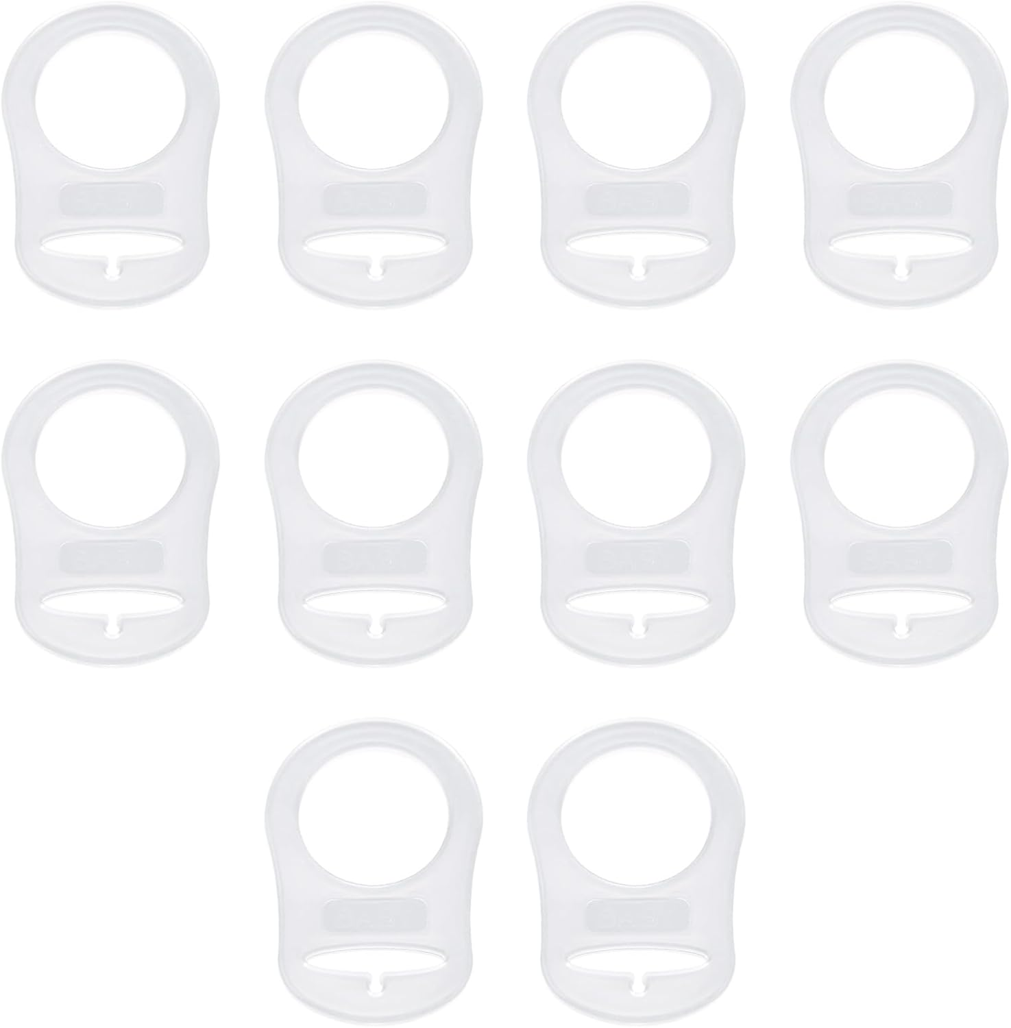 10Pcs Baby Nipple Clips Adapter Rings, Premium POM Holder Clips Newborns Universal Fit for Nipple Holder & Dummy Soother(Transparent) image number 2