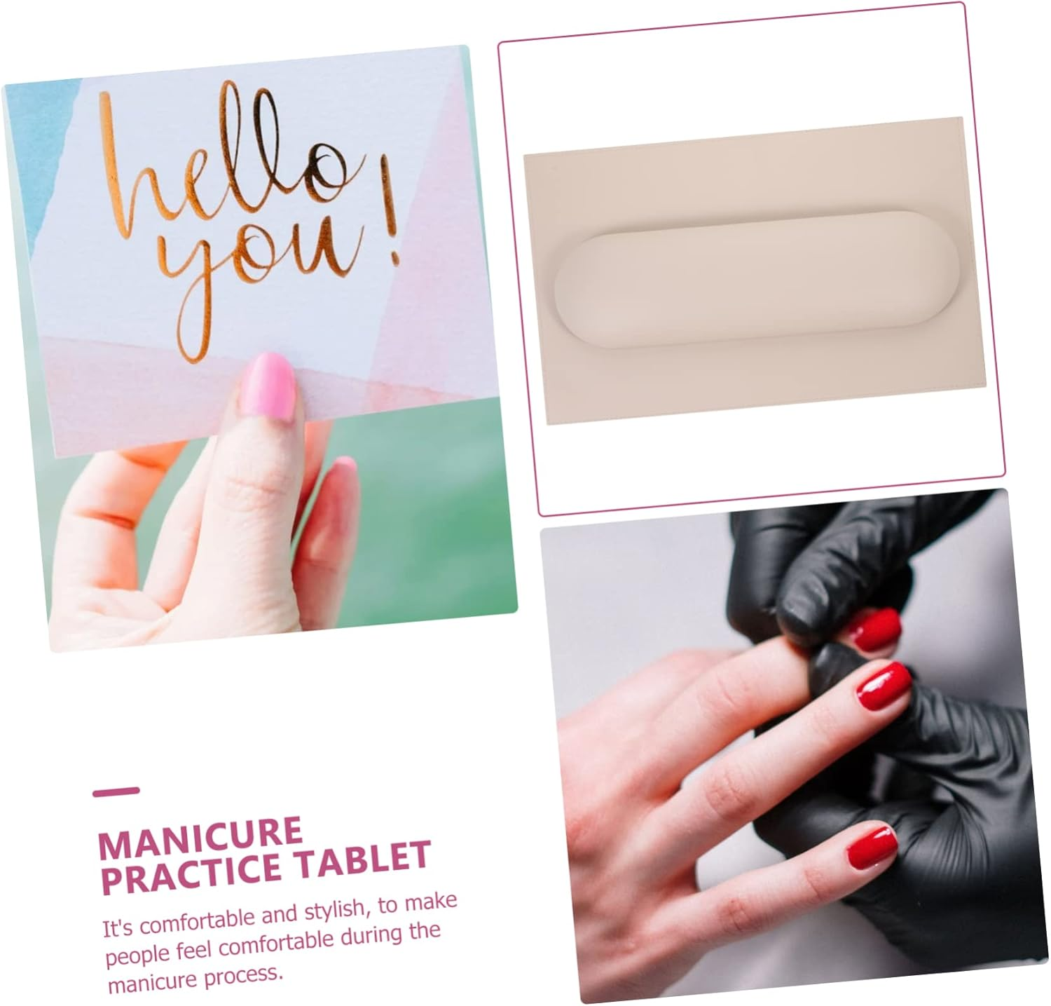 Nail Art Hand Cushion and Table Mat Set 2Pcs Soft Arm Rest for Nails Manicure Salon Accessory in Milk Coffee Color image number 5