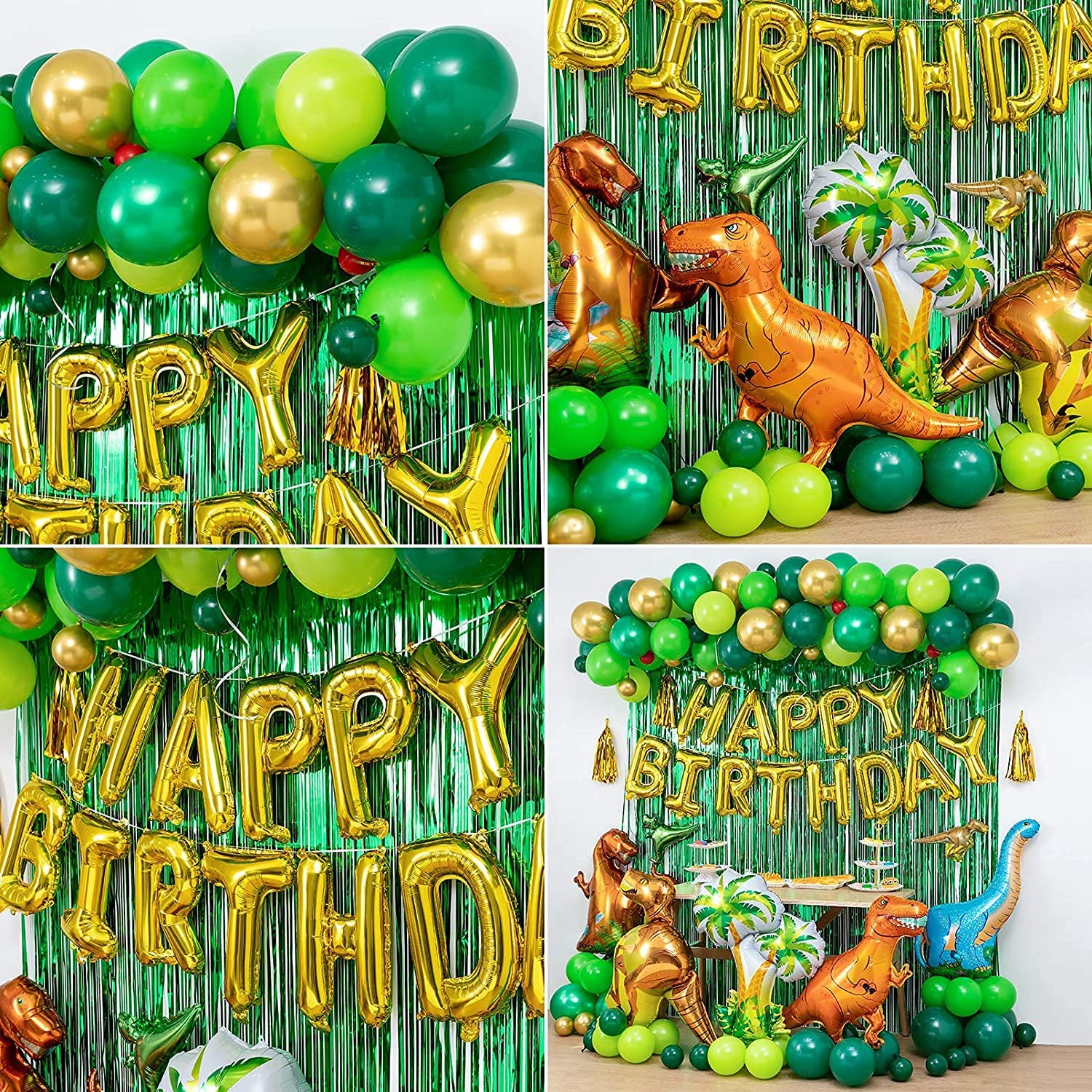 Dinosaur Party Decorations 101Pcs Dinosaur Birthday Party Supplies with Dinosaurs Balloons, Happy Birthday Balloons, Curtains, Dinosaur Theme Party for Birthday Celebration image number 1