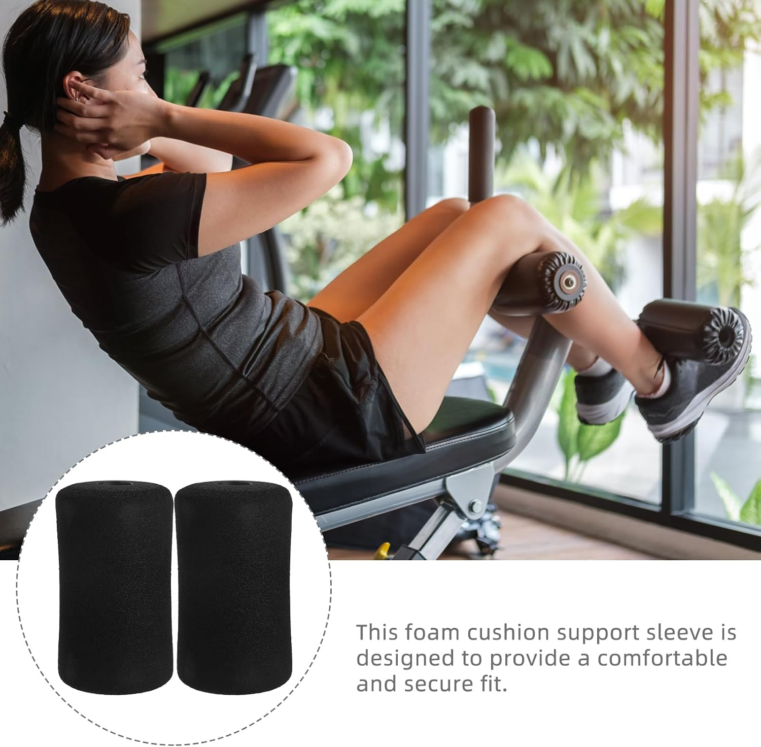 BESPORTBLE 4Pcs Foam Covers for Fitness Equipment Soft Sponge Pads for Ab Training Sleeve and Leg Extension Bench Replacement Gym Machine Accessories for Home Workout image number 3