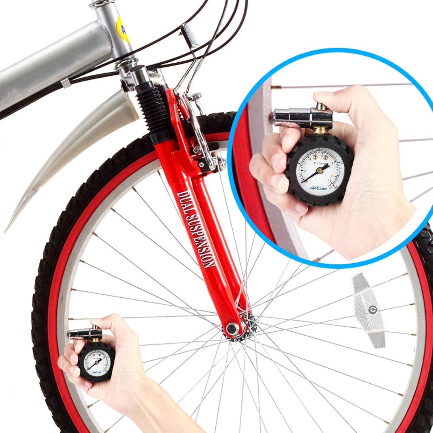 GODESON Presta Valve Bicycletire Pressure Gauge 0-160Psi and 0-11Bar image number 3