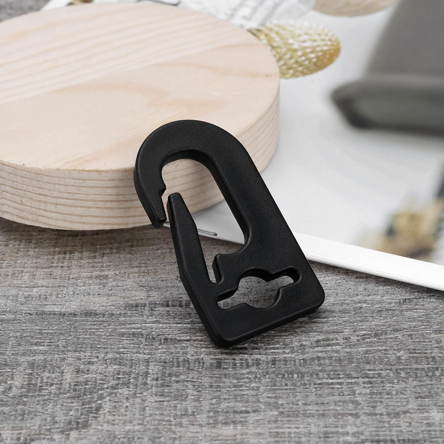 20Pcs Black Plastic Carabiner Hook Flag Hooks Plastic Flag Pole Clip Snap Suitable for Flagpole Flags within 18Mm Width Accessories Tool image number 5