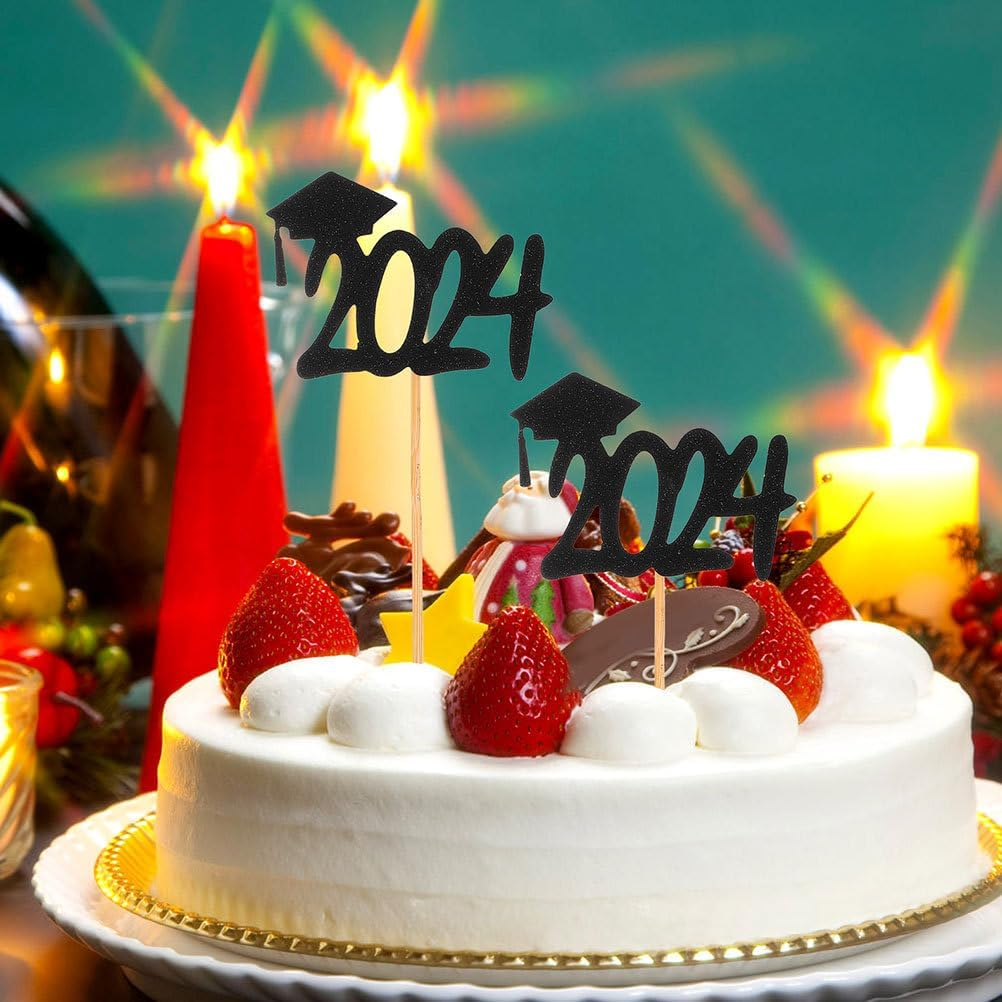 Totority Decorate 20Pcs Graduation Flag Appetizer Picks Graduation Party Decor Dessert Picks Graduation Toppers Graduation Congrats Pick Graduation Caps Topper Cake Pull the Flag Paper