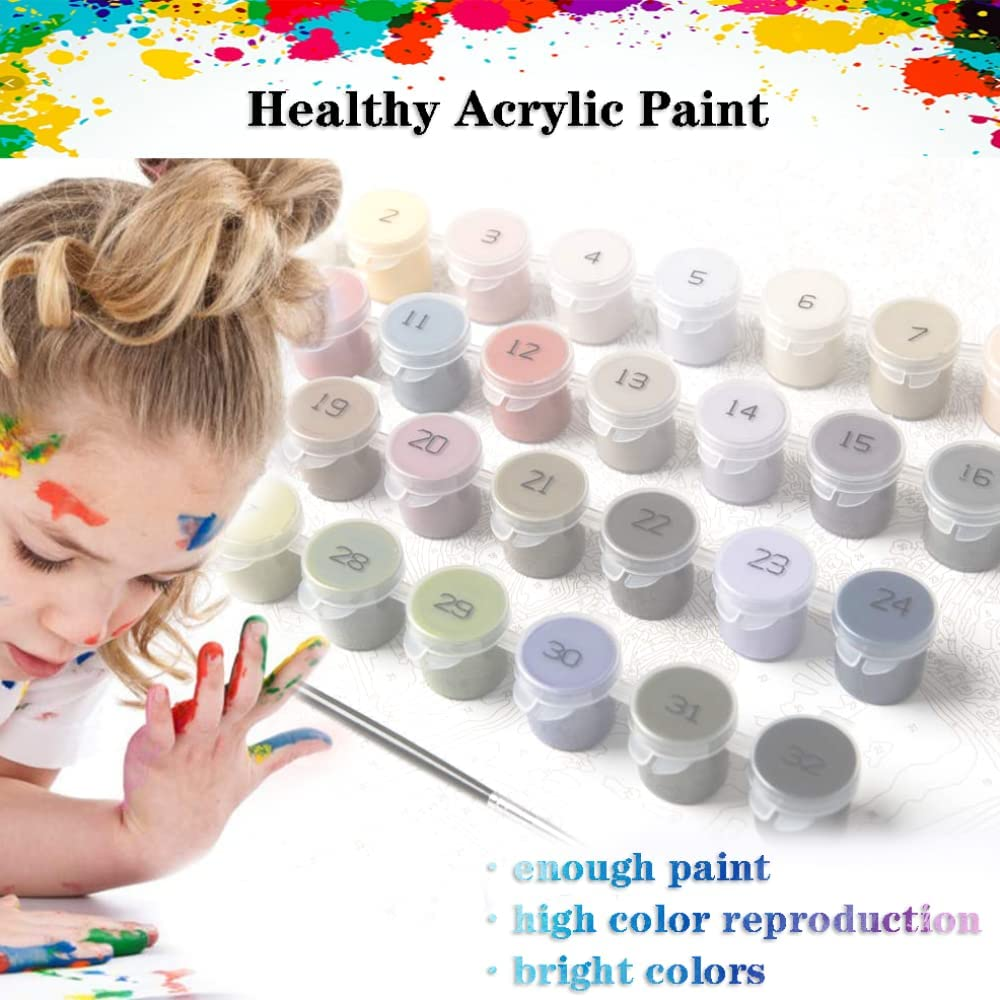 Paint by Numbers for Adults Beginner, 4 Pack DIY Adult Paint by Number Kits on Canvas Butterfly Flowers Acrylic Paint, Drawing Paintwork with Paintbrushes Oil Painting Home Decor(11.8X15.8Inch) image number 3