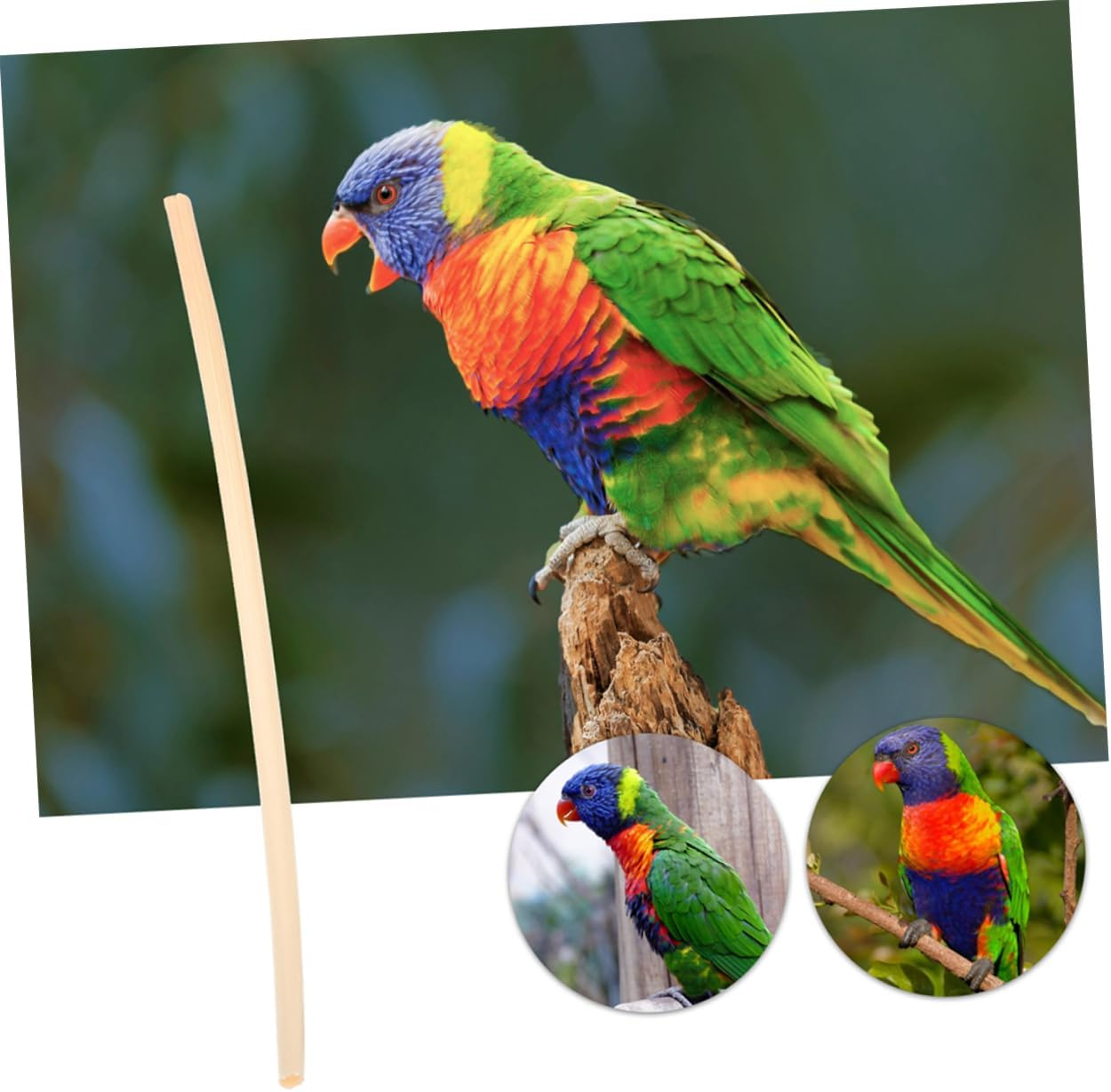 Generic Natural Straw Bird Chewing Toy for African Grey Parrot Macaw Shredding Foraging Bird Cage Toy image number 4