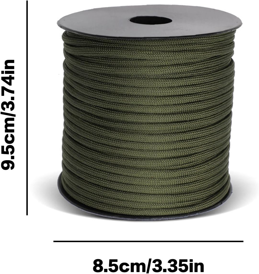 50M Military Paracord 9 Strand Core 4Mm Tactical Paracord Cord Heavey Duty Paracord Rope Type III Paracord Camping Accessories DIY Weaving Rope Outdoor Survial Equipment (Army Green, 50M) image number 4