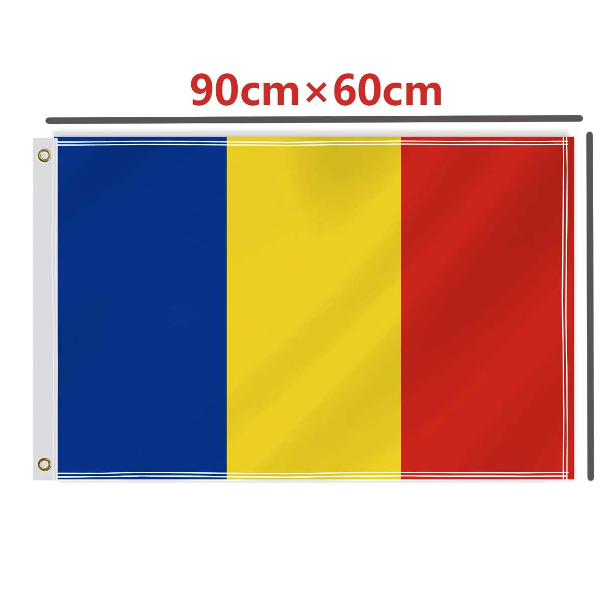 2&times;3 FT Romania Flag,60&times;90 Medium Size Romanians National Decor,Double Side Digital Printed 150D Polyester Banner with Canvas Header Brass Grommet image number 2
