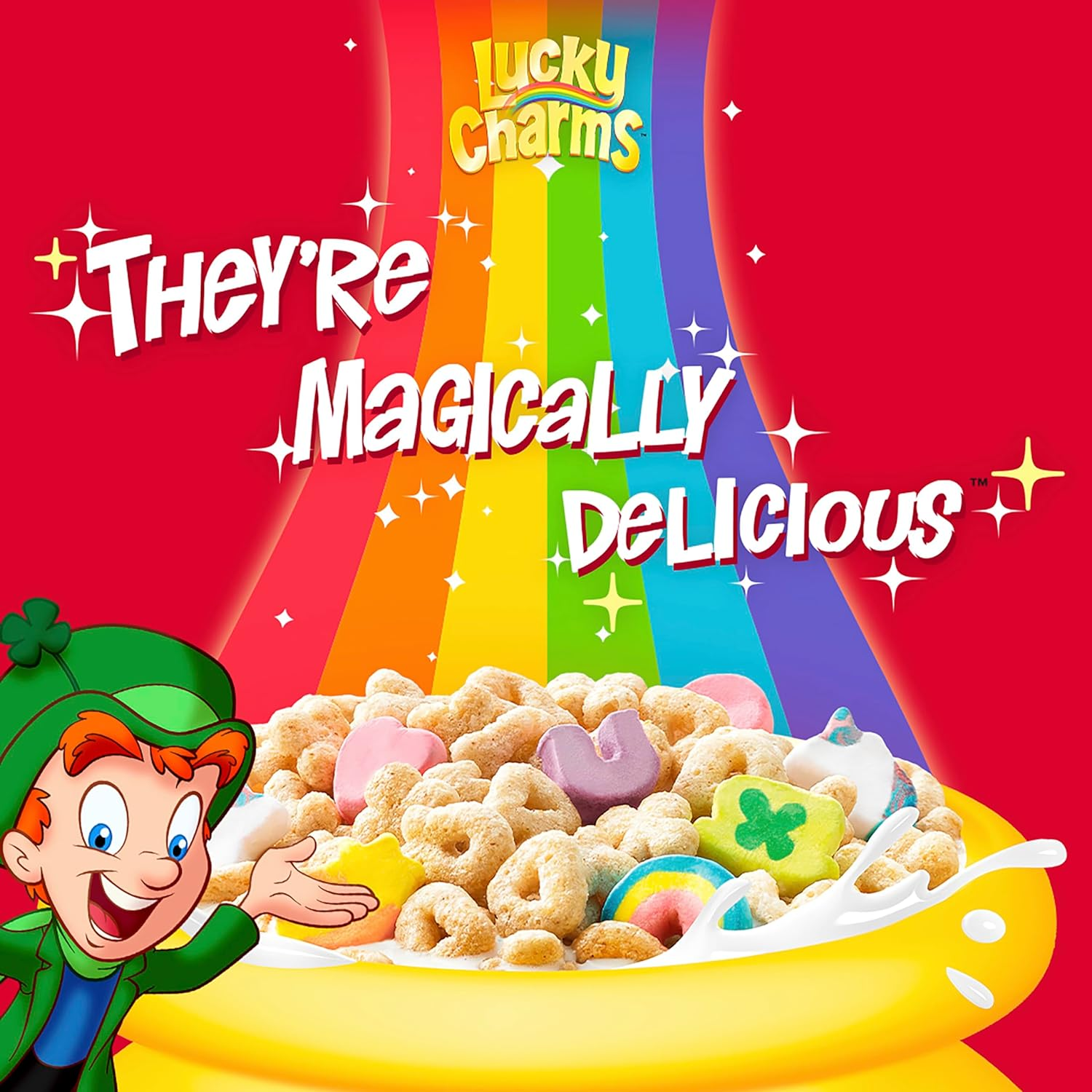 Lucky Charms Gluten Free Cereal with Marshmallows, Kids Breakfast Cereal with Whole Grain Oats, 10.5 OZ
