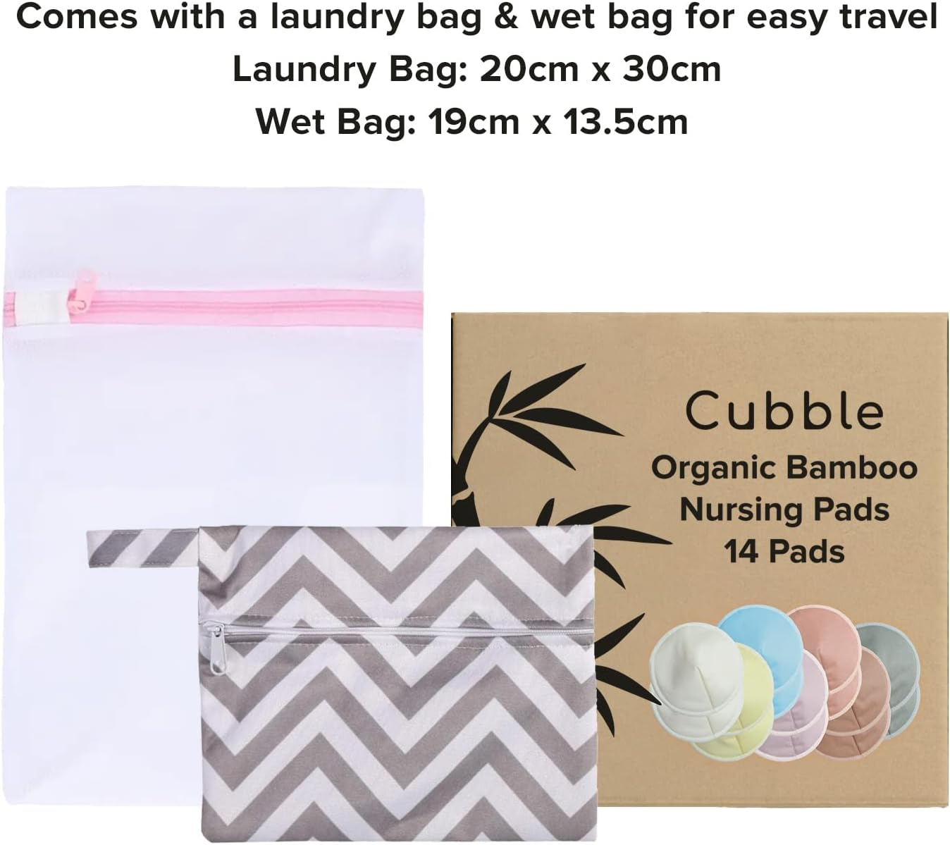 Washable Organic Bamboo Nursing Pads, Reusable Nursing Breast Pads, Washable Breastfeeding Nipple Pads, Leak-Proof | 14 Pack (7 Pairs) with 1 Laundry Bag and 1 Storage Bag (Multi-Colored) image number 1