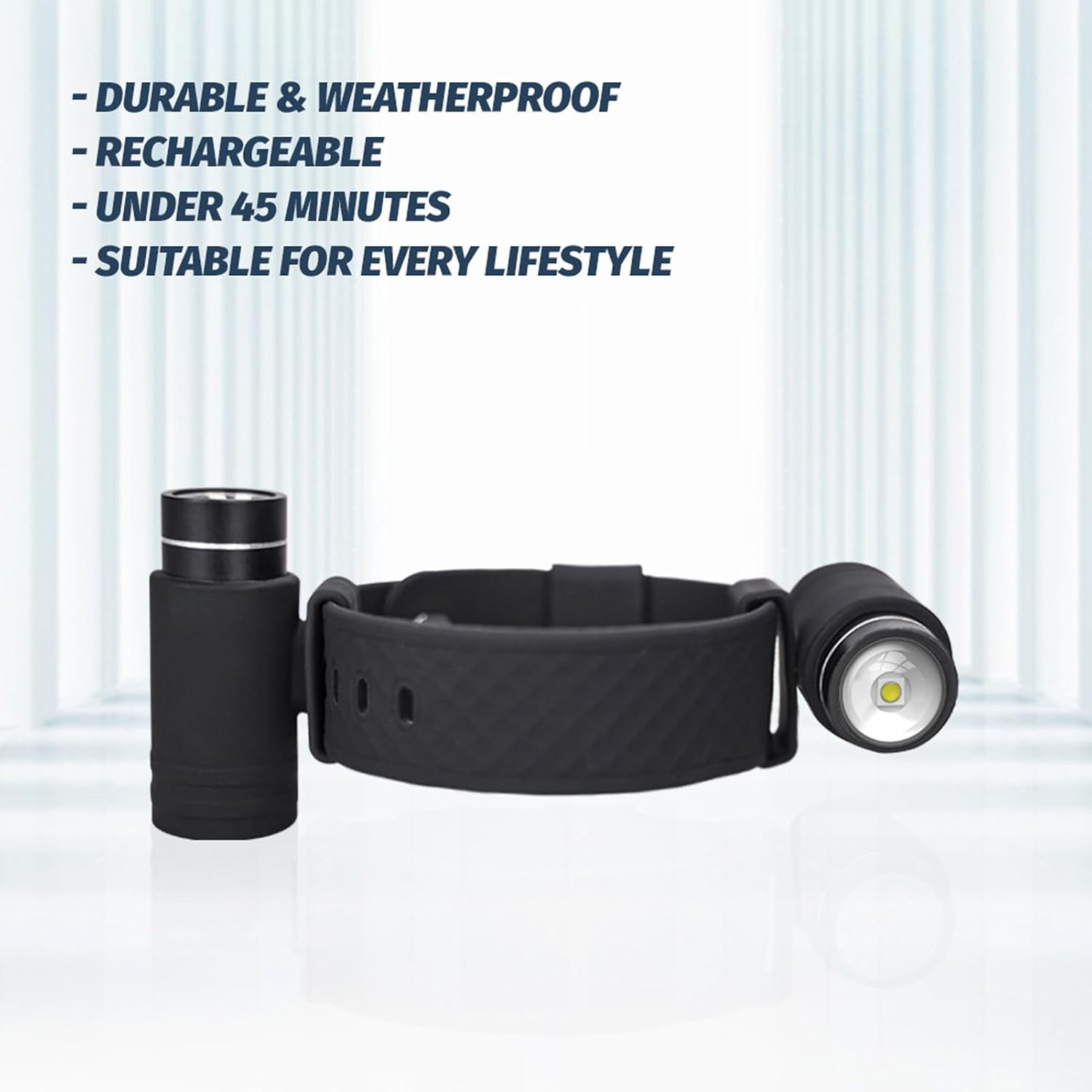Wrist Flashlight Watch, High Brightness IP5 Waterproof, 3 Modes, Long-Lasting, Aluminum Alloy Housing for Night Activities image number 4