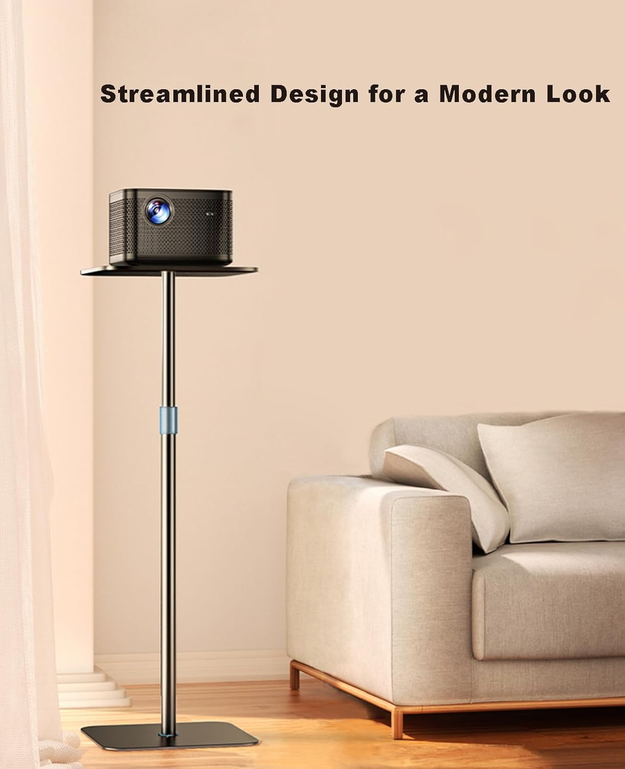 Projector Stand Adjustable Height 41" to 63" Projector Floor Stand with Tray Projector Shelf Stand for Presentations, Home Movie, Studio, Office image number 4