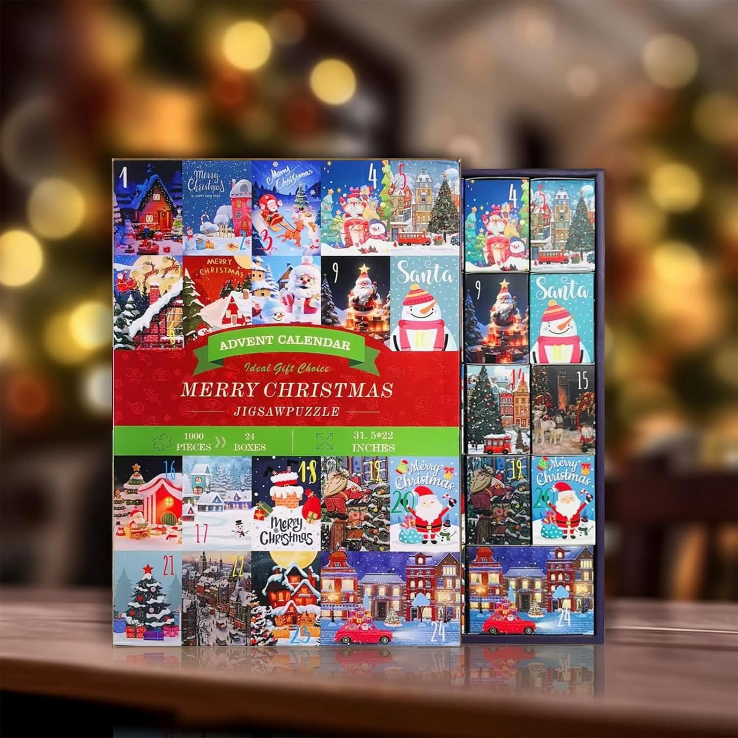 2025 Christmas Puzzles Advent Calendar for Kids Adults 1000 Pieces, Christmas Puzzle Countdown Calendar 24 Days, Xmas Jigsaw Puzzle image number 2