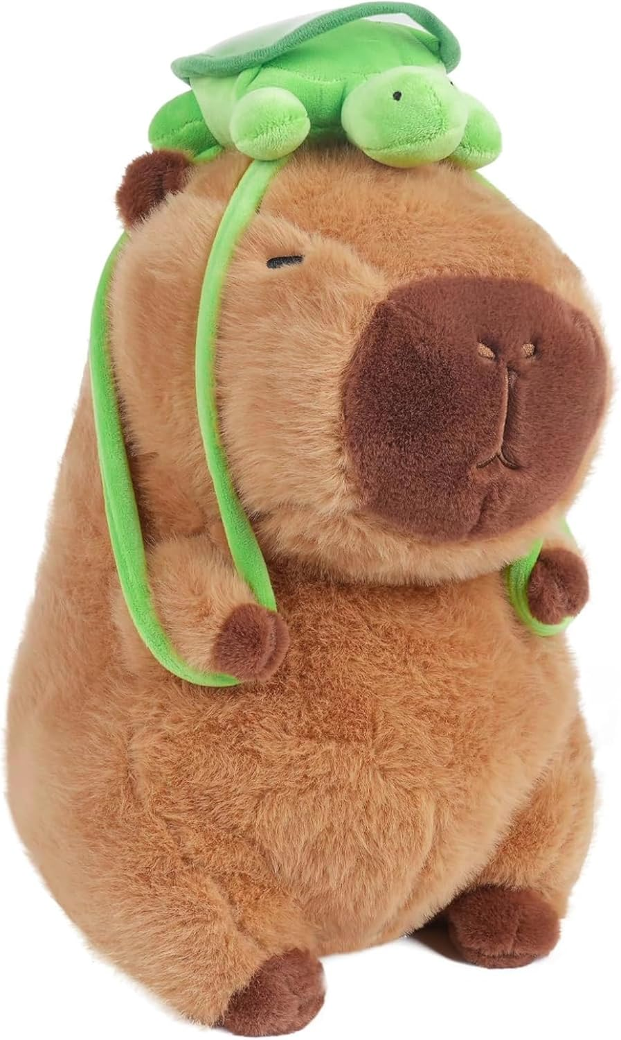 Capybara Cute Plush - 8 Inch Stuffed Animal Plushies - Children'S Toy with Turtle Backpack - Soft Pillow for Home Decorations - Hugging Figures for Boys and Girls (Capybara with Turtle) image number 1