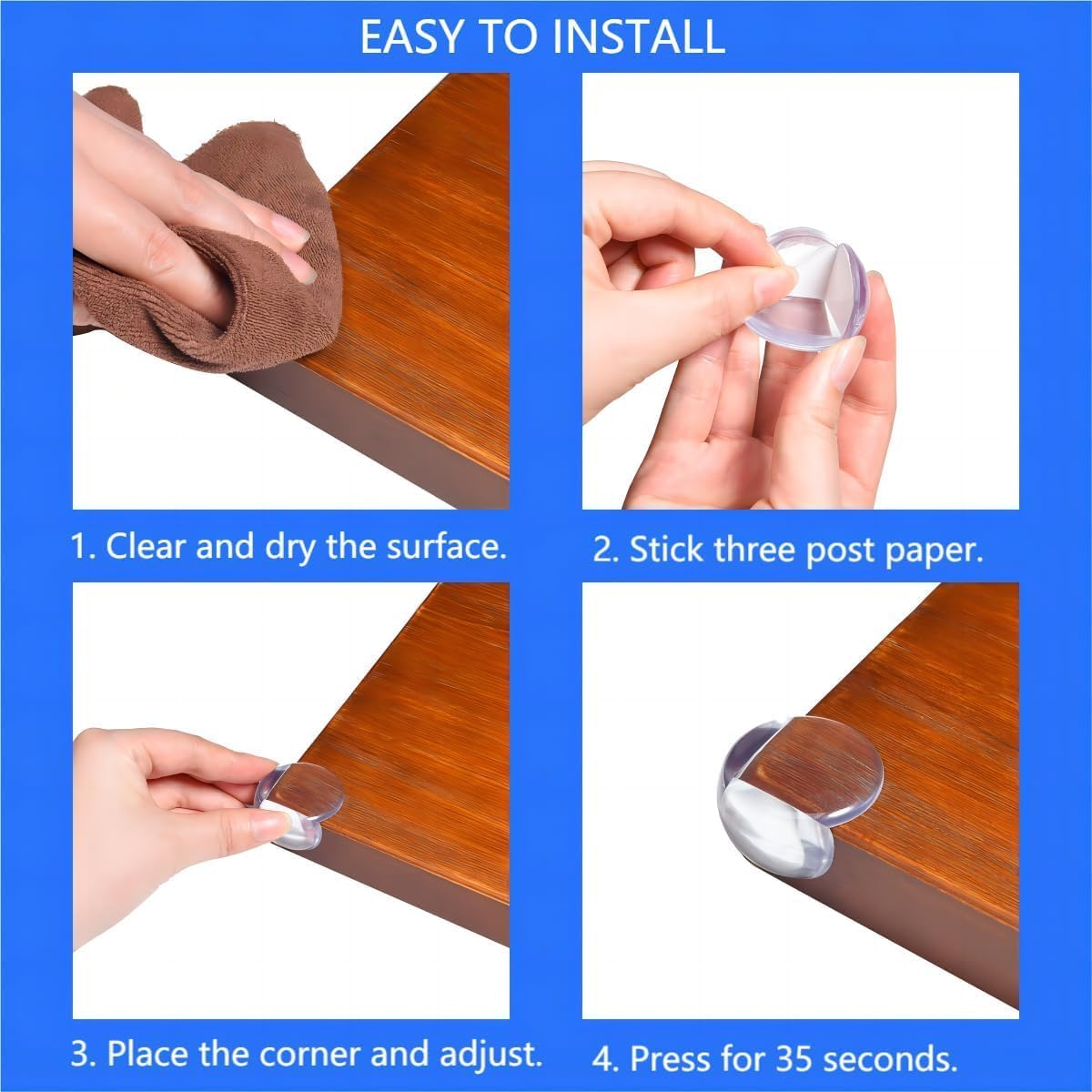 Corner Protectors for Baby，Furniture Edge Bumpers Safety Sharp Corner Guard for Keep Kids Safe with Adhesive Tape（18Pcs）