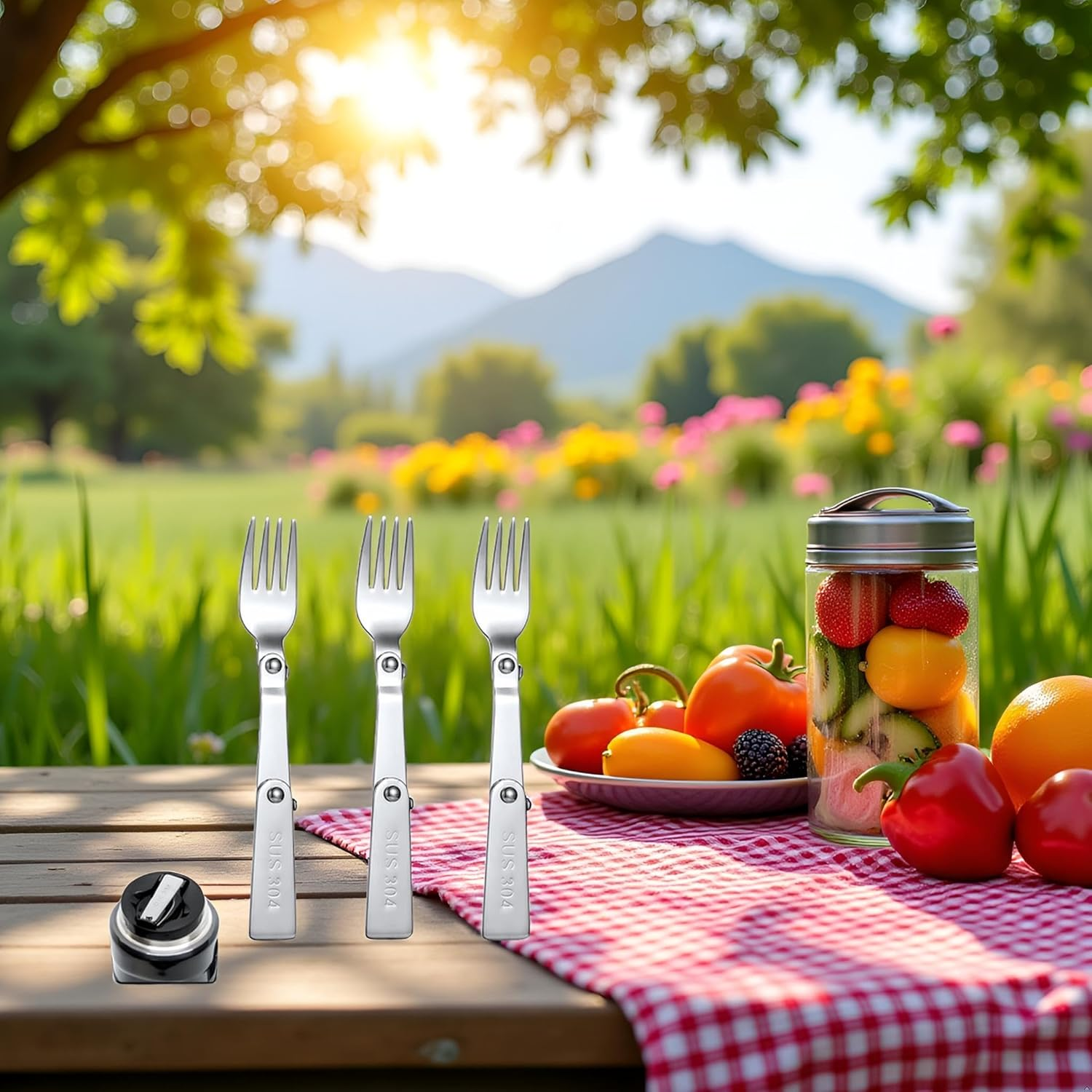 3Pcs Silver Forks Replacement for Food Jar 16 Oz, Multifunctional Foldable Replacement Portable Folding Forks Dishwasher Safe Metal Serving for Picnic School Travel Outdoor Insulated Food Jars image number 4