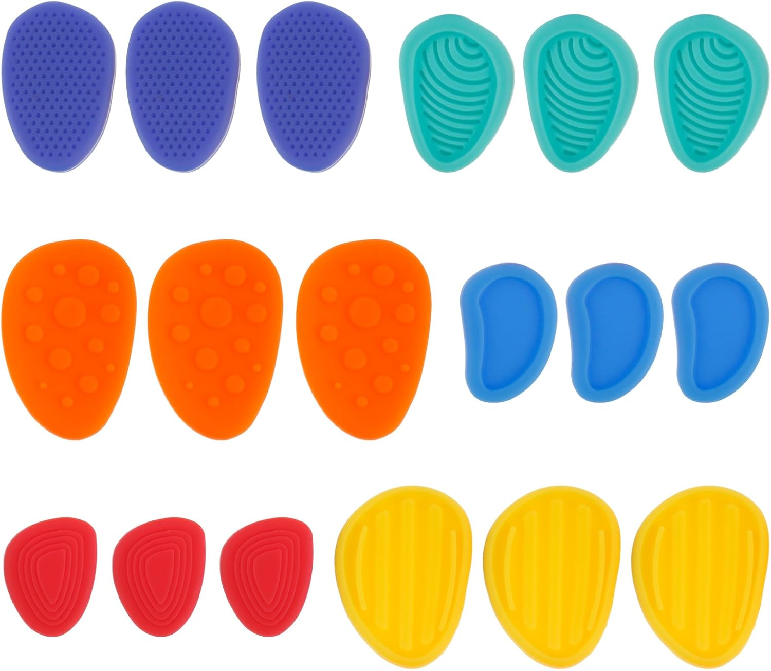 6/18Pcs Silicone Stone Toy,Anxiety Relief Stones,Kid Sensory Stones,Textured Worry Stones,Bright Color Sensory Stones for Students Anxiety Relief (18 PCS)