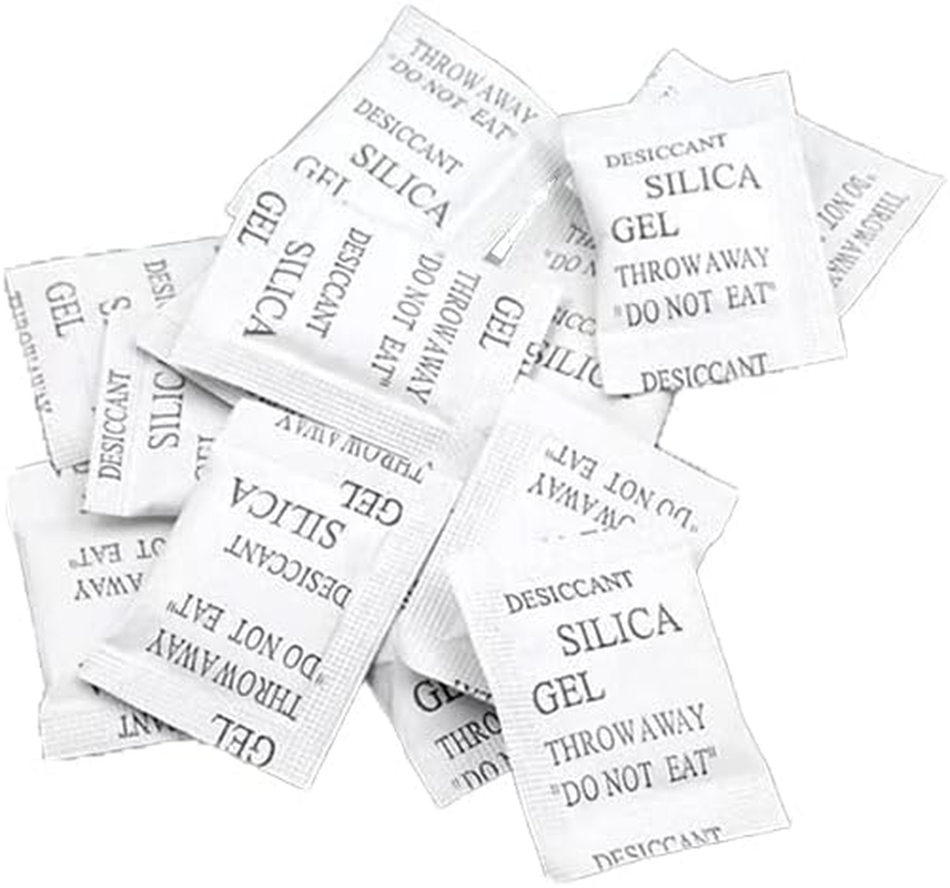 AIMALL 50-2000 Pack 1G Silica Gel Packets Moisture Absorber Desiccant Reusable Food Grade, Transparent, Non-Toxic, Tyvek Material for Durability image number 1