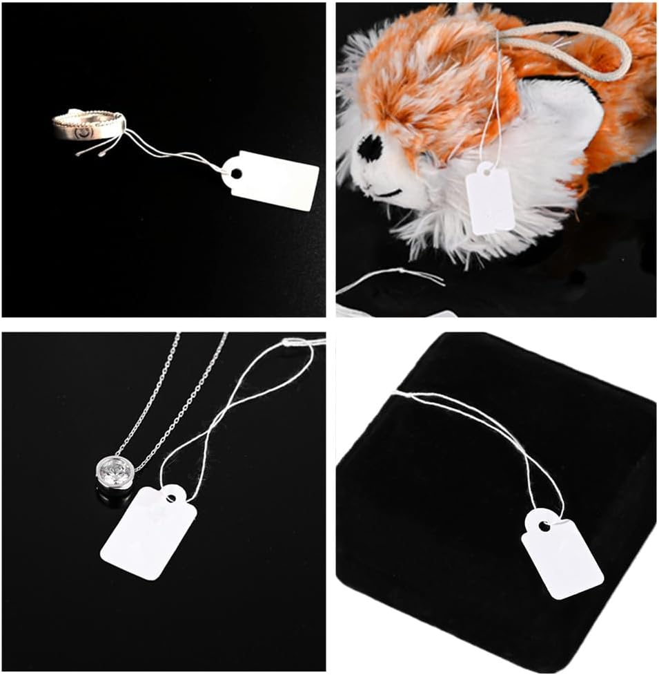 Marking Strung Price Tags, 200 Pcs White Writable Display Labels for Clothing, Crafts, Sale Pricing and Inventory image number 1